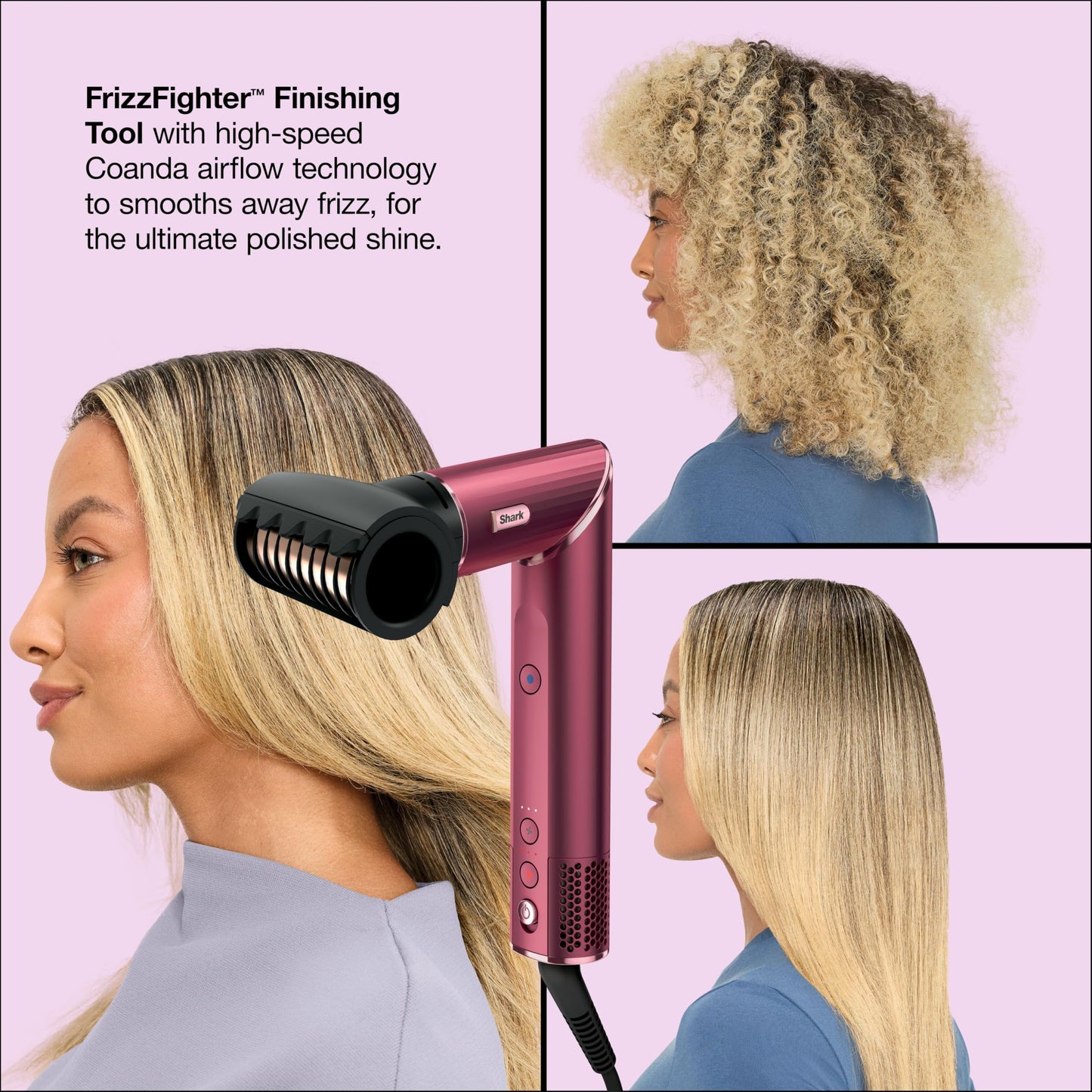 Shark FlexStyle | Air Multi-Styler & Drying System | Hair Dryer Brush for Blowouts with Coanda Auto- Wrap Curlers, Round & Paddle Brush, Diffuser & Concentrator Attachment | Black Cherry | HD457CR
