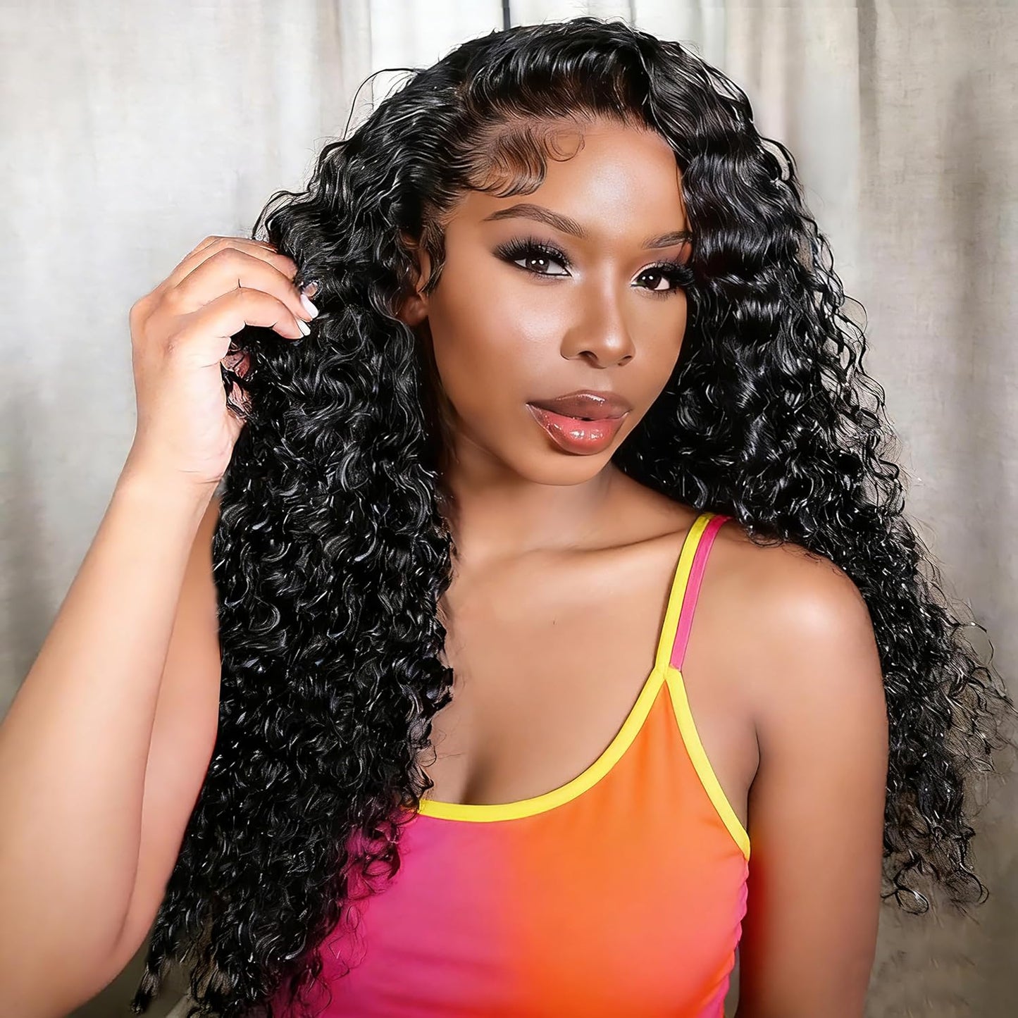 Burmese Curly Half Wig - 200% Density Human Hair | 14-Inch Glueless Flip Over for Black Women