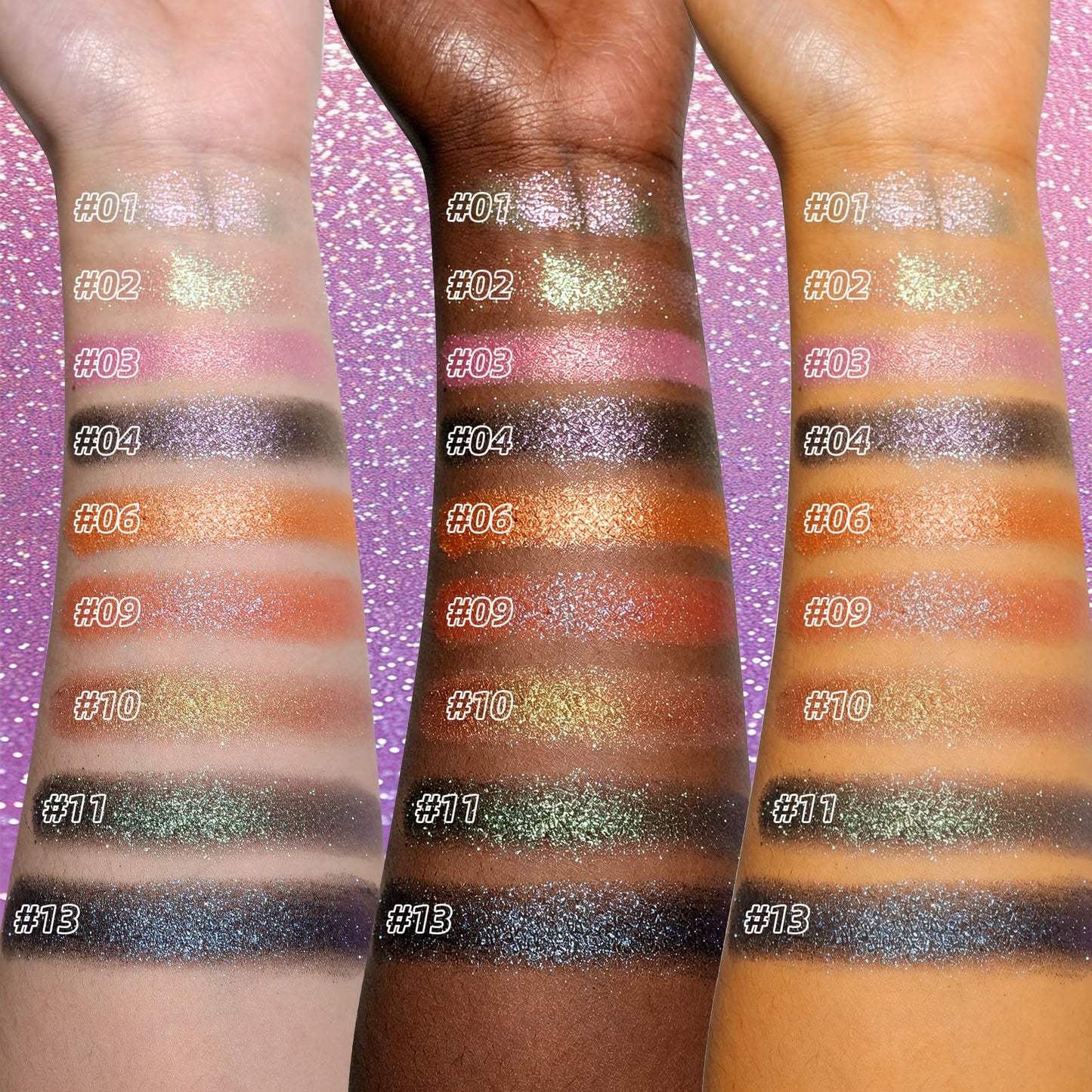 U-Shinein Holographic Duochrome Glitter Eyeshadow Palette, Chameleon Chrome Single Eyeshadow, Champagne to Pink-Green Iridescent Sparkle Eye Brightener Makeup 02 Champagne Green-Pink
