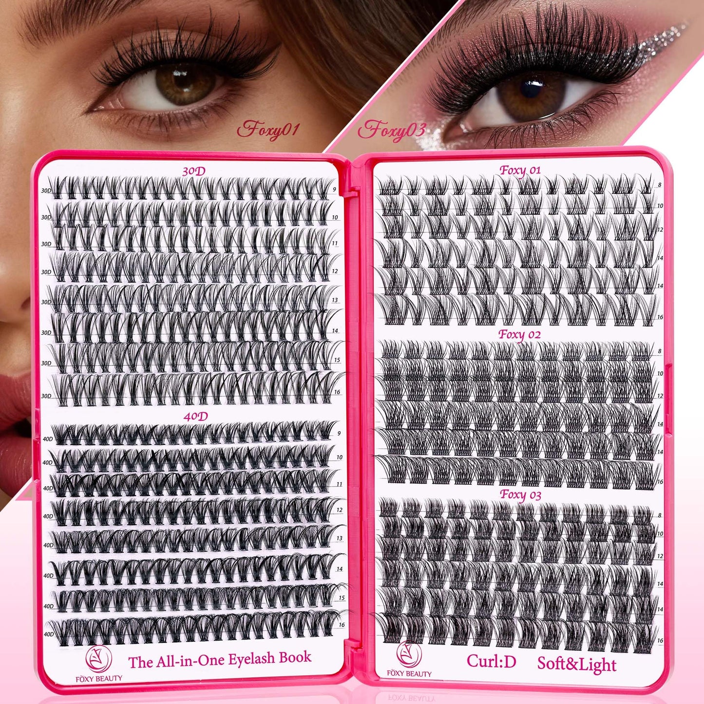 Lash Clusters Eyelash Clusters Wispy Lashes 536PCS EyeLashes Natural Lash Extensions Individual Lashes D Curl DIY At Home