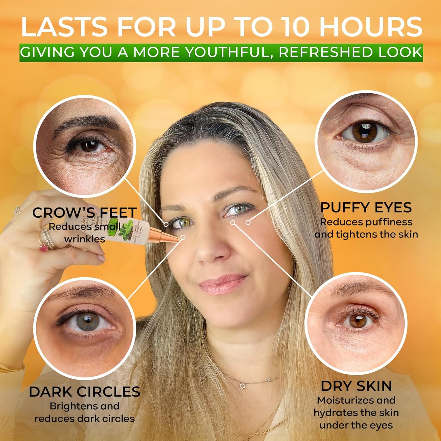 Puffy Eye Treatment - Instant Wrinkle & Puffiness Relief | Hydrating Eye Cream with Green Tea Extract & Dead Sea Minerals - 0.8 fl. oz.