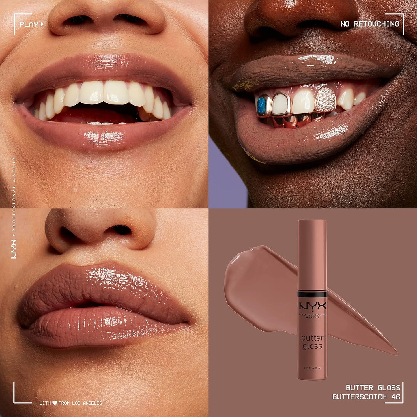 NYX Butter Gloss - Non-Sticky Brown Sugar Lip Gloss Trio | 3 Flavors: Sugar High, Spiked Toffee, Butterscotch