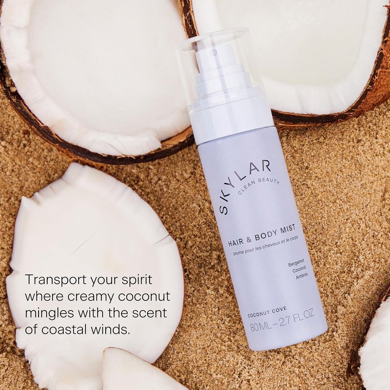 Coconut Cove Hair & Body Mist - Hypoallergenic Vegan Fragrance | 80 ML, 2.7 Fl Oz