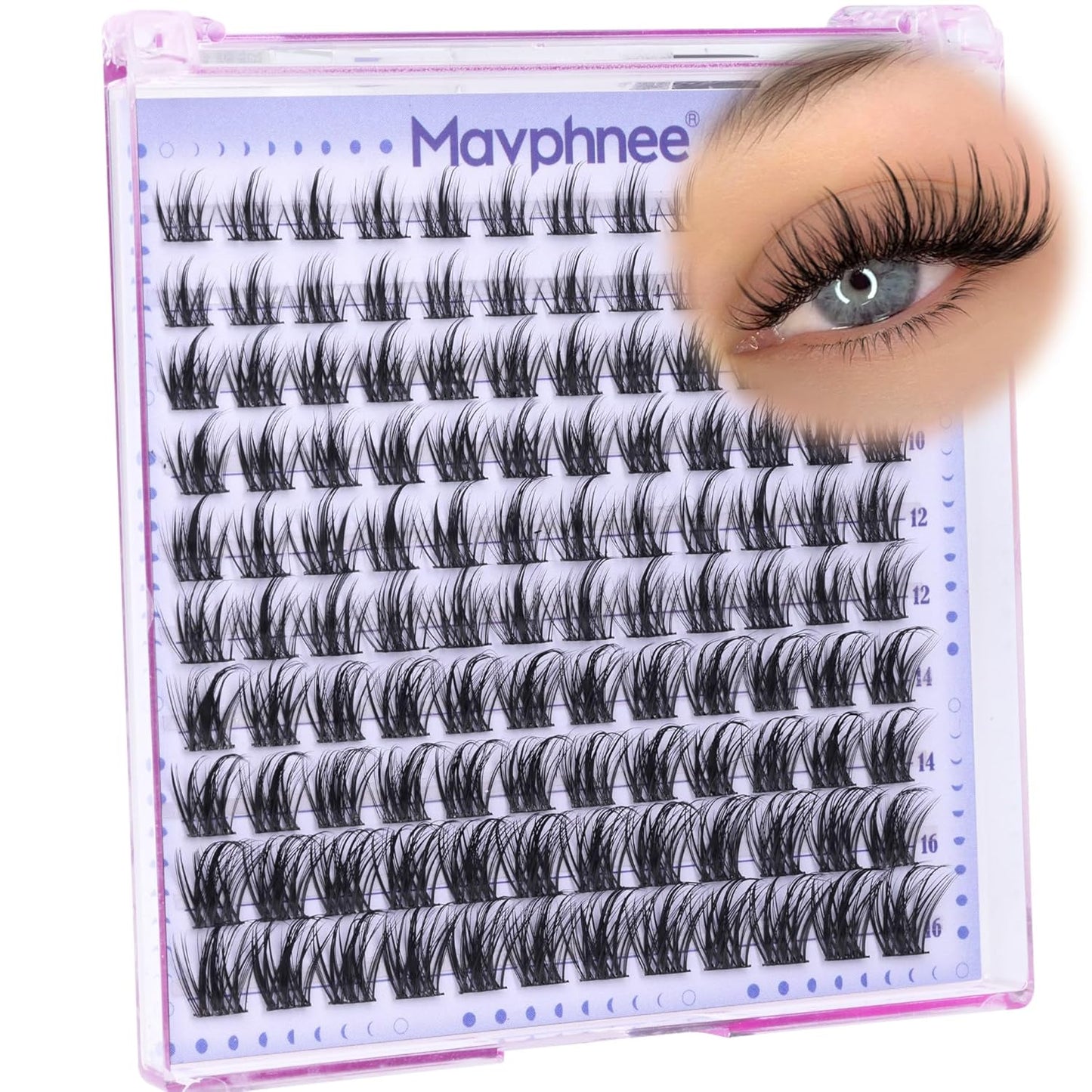 Natural Wispy Eyelash Extensions - Spider Lash Clusters 8-16MM | CC Curl, Flexible Clear Band for Effortless Application