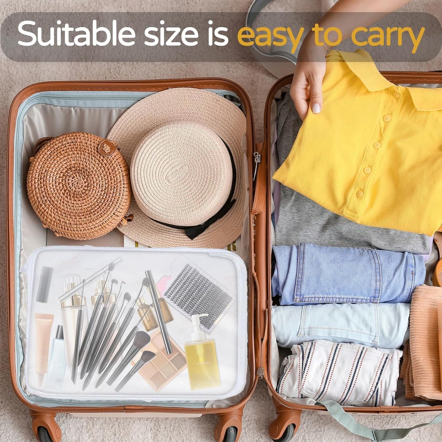 Clear Hard Plastic Zipper Case Set - Portable Travel Organizer for Makeup, Toys, Snacks | 3PCS
