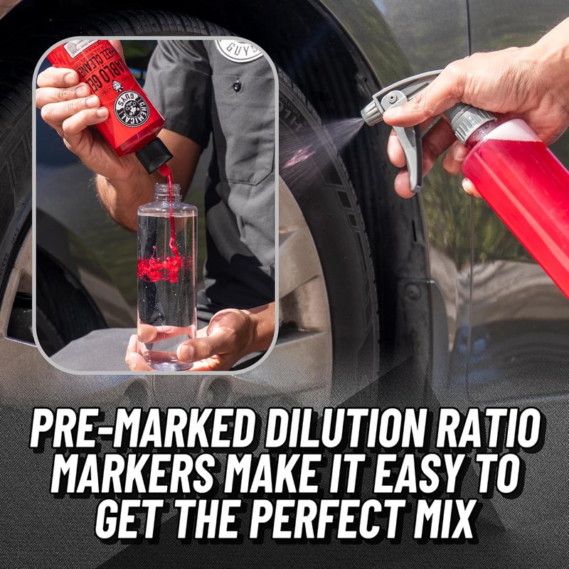 Heavy Duty Bottle Sprayer - Chemical Resistant Trigger for Car Detailing | Adjustable Mist to Stream, 16 Oz, 3 Pack