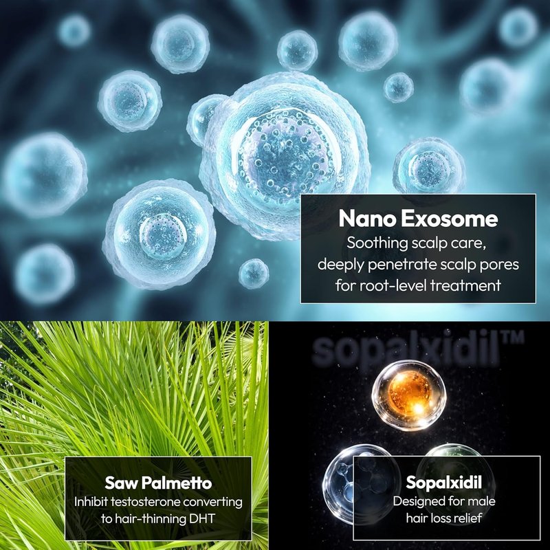 Exosome Hair Growth Brush Ampoule - Revitalize Male Pattern Hair Loss | 3.38 fl. oz.