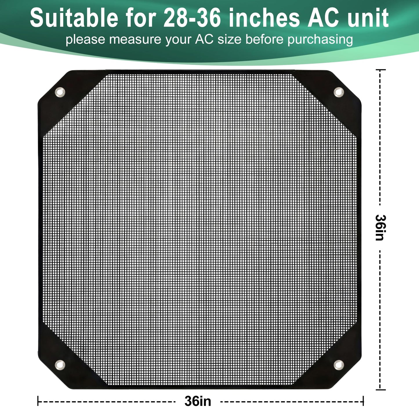 Moorrlii Air Conditioner Cover, AC Cover for Outside Unit with Zipper & Air Vents, Waterproof, UV Resistant, Universal Fit for Most Central Air Conditioner Condensers (Black-basic, 36'' x 36'')