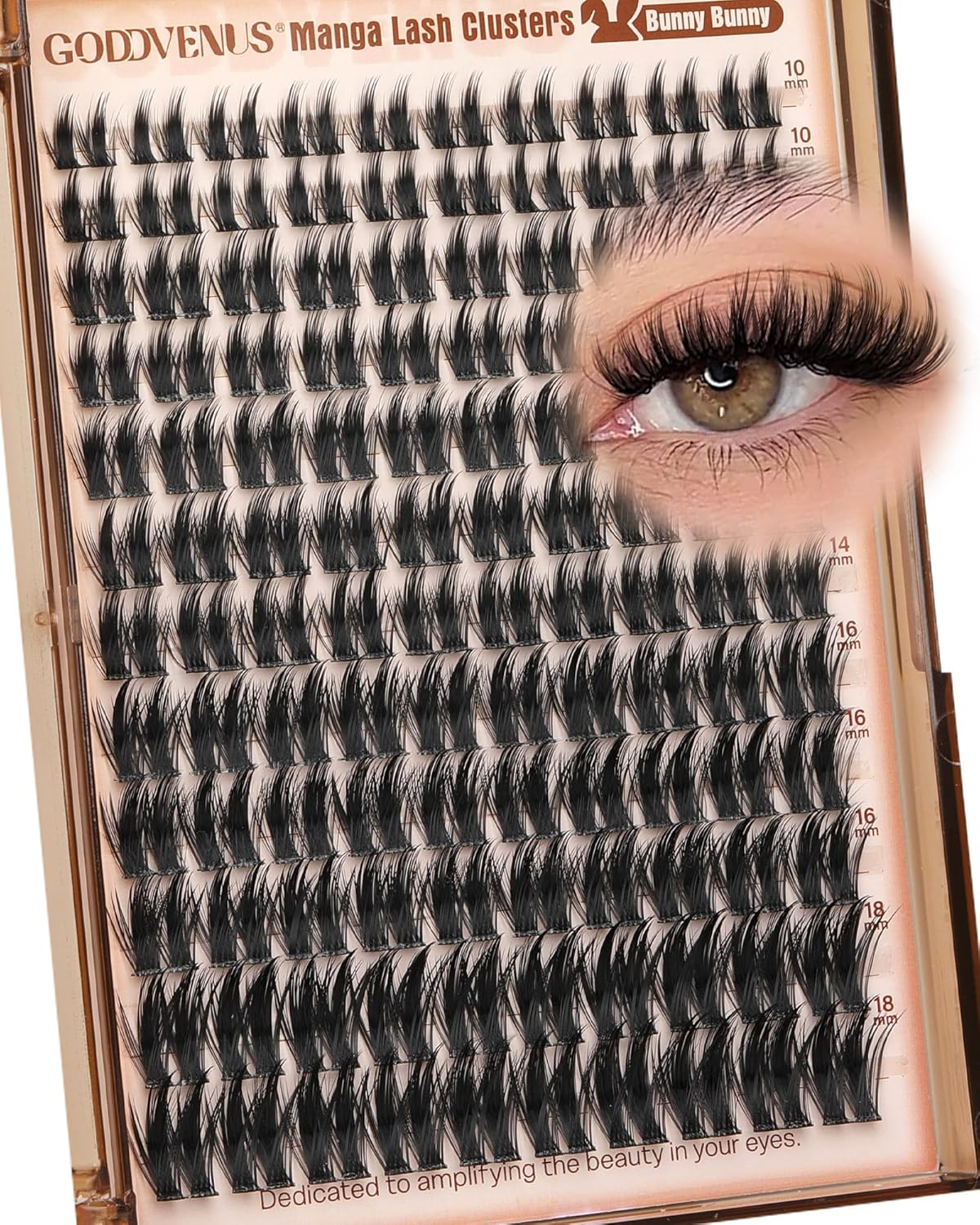 Manga Lash Clusters - Wispy Fluffy Anime Eyelash Extensions | Reusable Faux Mink, D Curve 12-18mm, 204 Pieces