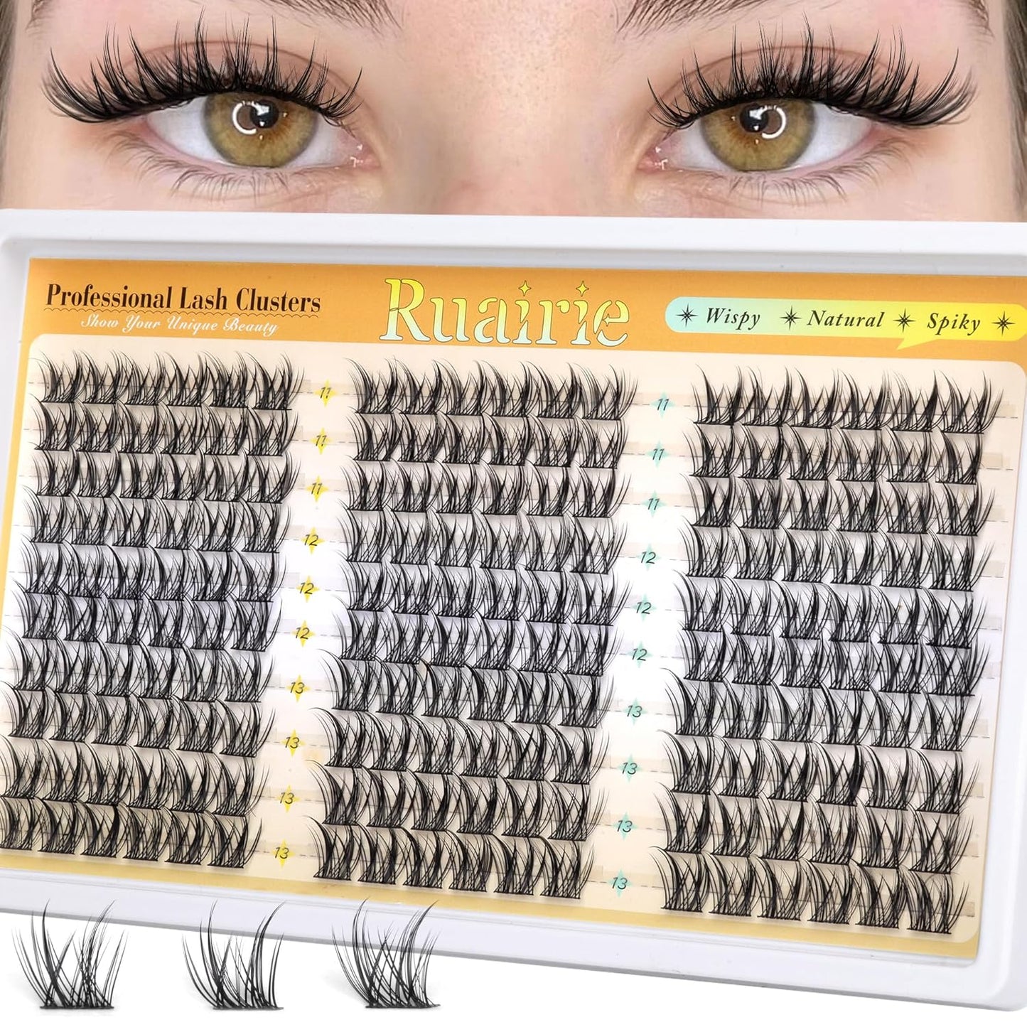 Manga Lash Clusters - Natural Wispy Eyelash Extensions | C-Curl 8-14mm, 180pcs DIY Kit