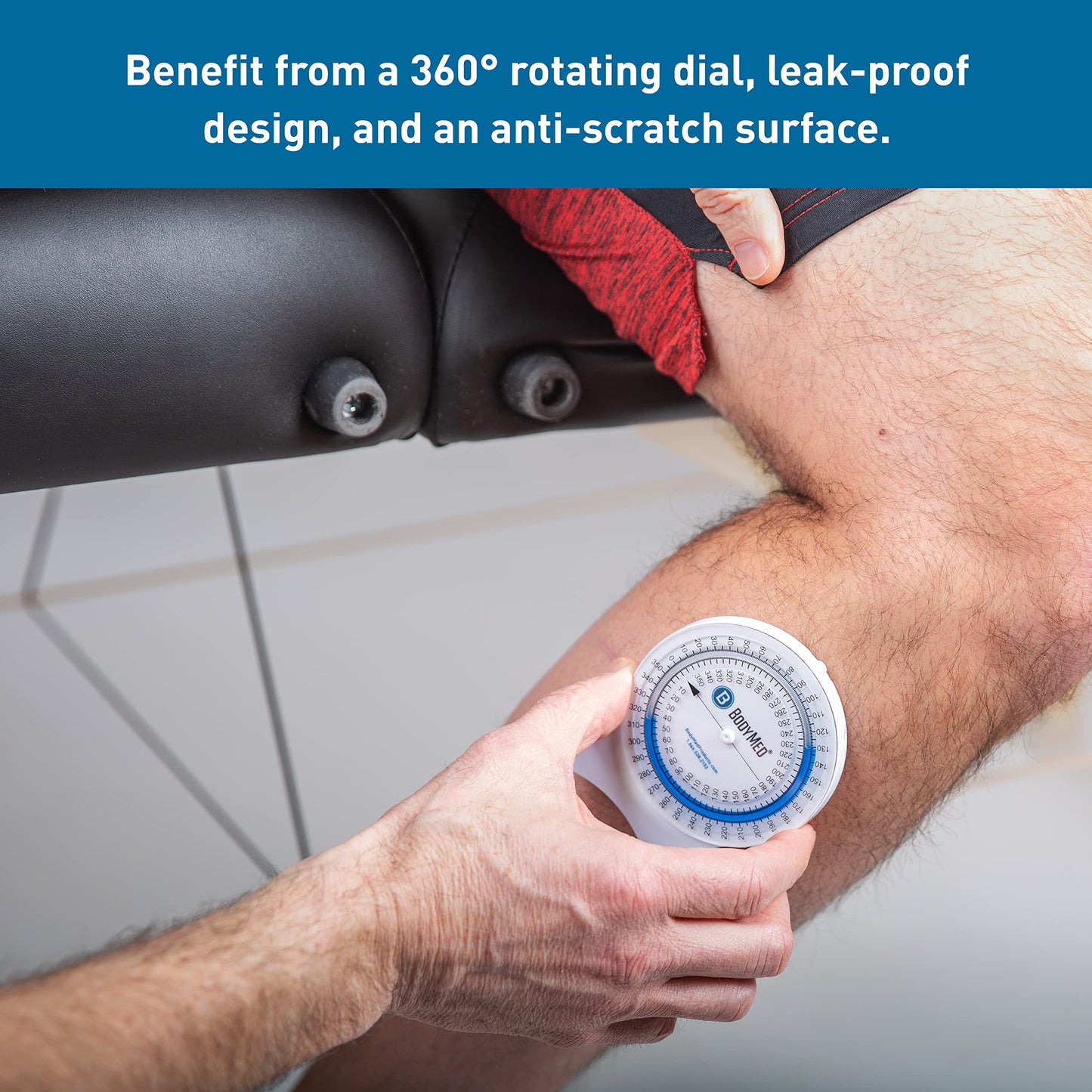 BodyMed Professional Inclinometer for Physical Therapy & Rehabilitation, Easy to Read, Test Range of Motion, Professional Rehab Tool