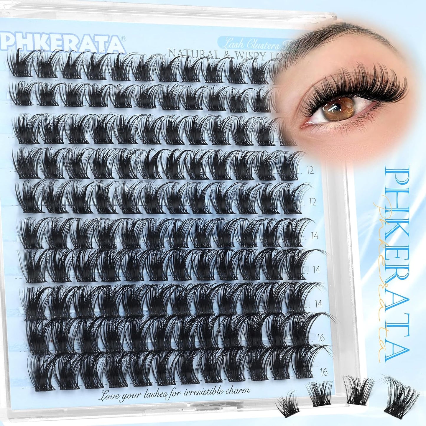 Wispy Eyelash Clusters - 120 Pcs Natural D Curvature Individual Lash Extensions | Reusable DIY Thin Band