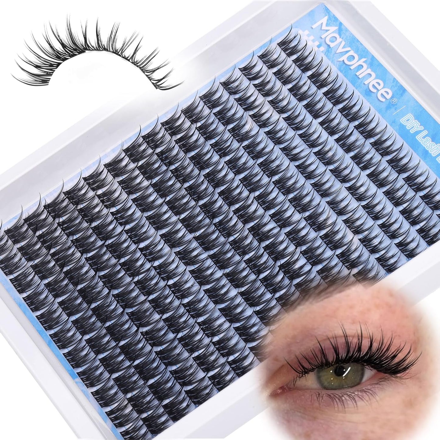 Natural Cluster Eyelash Extensions - Short Lash Clusters 8-10-12MM | CC-Curly Wispy Individual Lashes, 144 Pcs