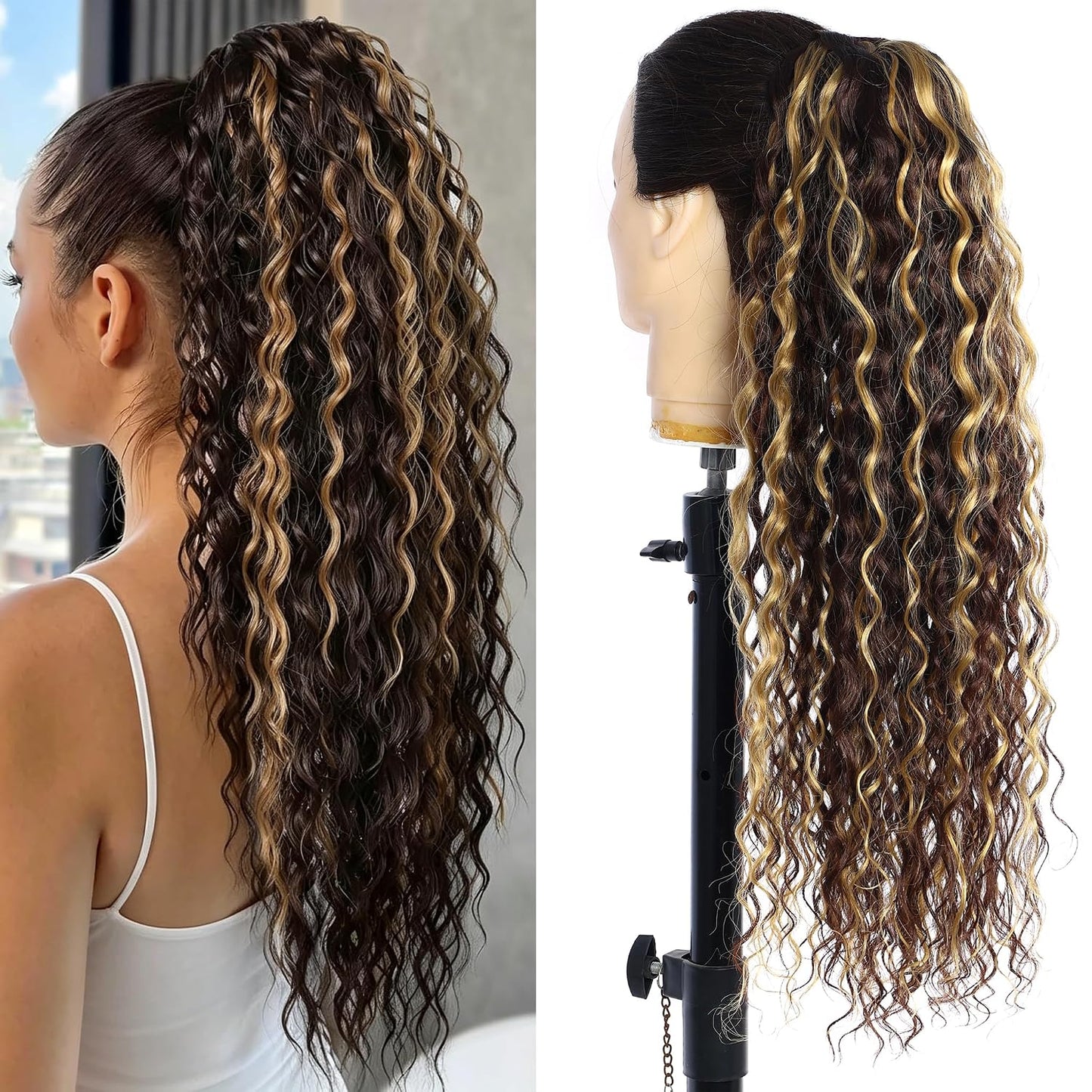 Afro Puff Drawstring Ponytail - Kinky Curly Hair Extension for Black Women | Natural Black, Short 1B Color