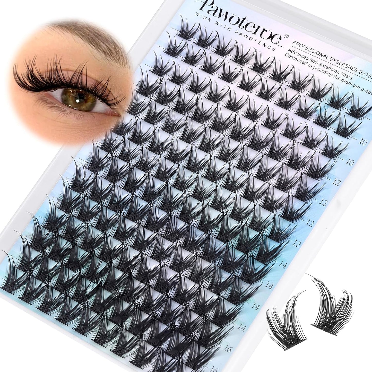 Manga Lash Clusters - 10-18mm Individual Eyelash Extensions | 144pcs Anime False Lashes for DIY Application