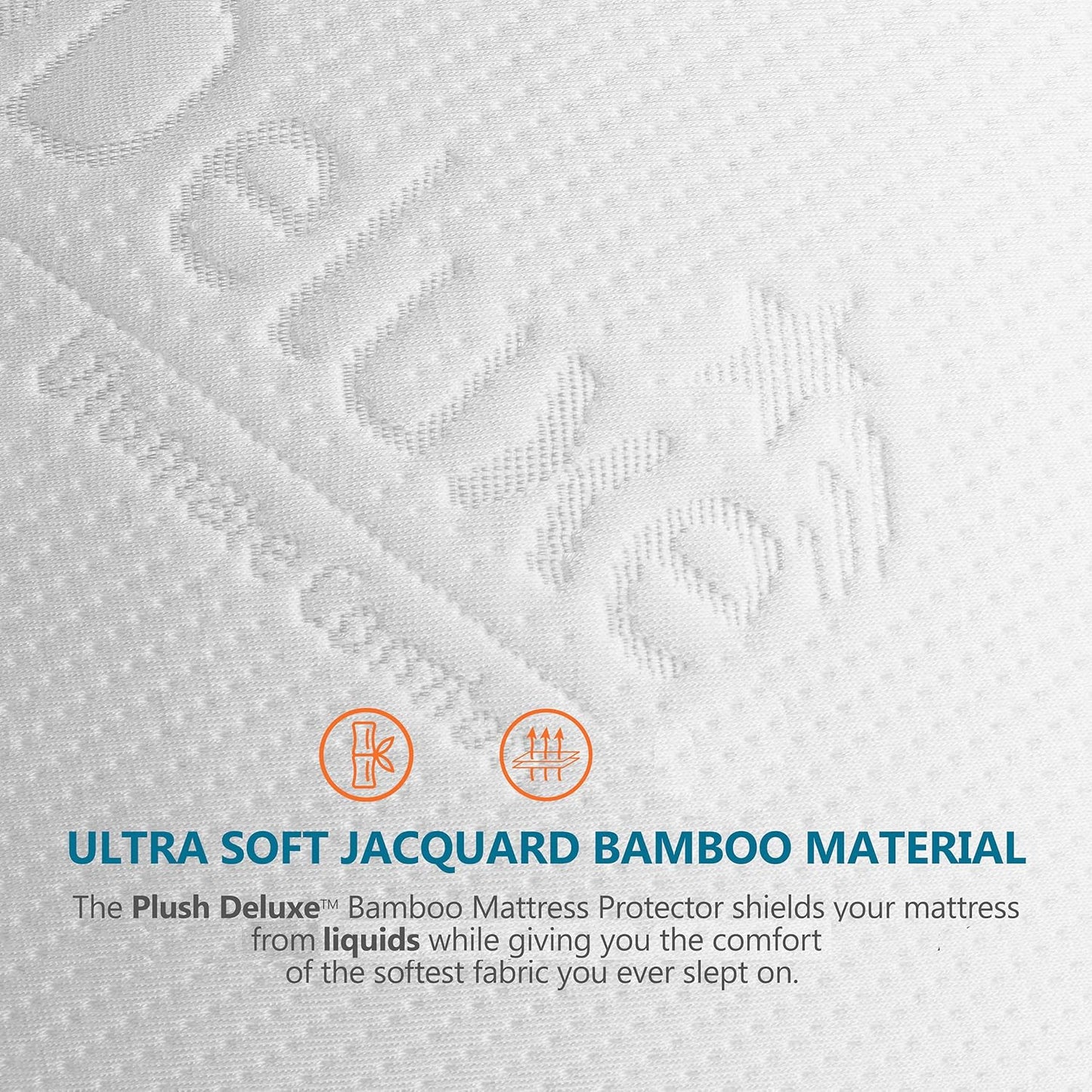 Bamboo Mattress Protector - King Size, Waterproof & Ultra Soft Breathable Cover for Comfort - White