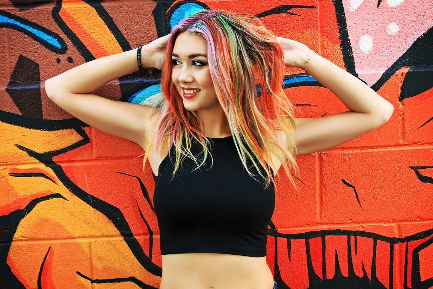 Temporary Hair Color Pens - 16 Vibrant Colors + 6 Glitter Shades | Creaseless Hair Ties Included