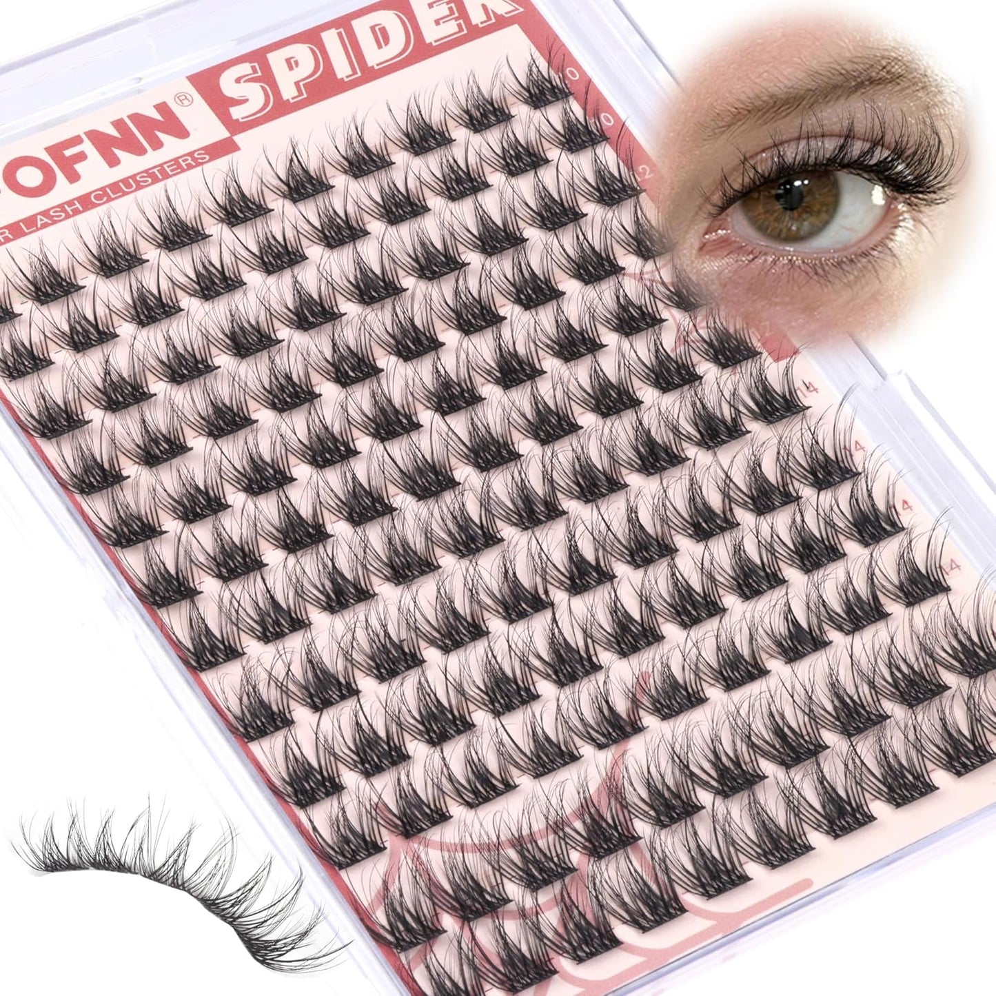 Natural D Curl Eyelash Extensions - Wispy Lash Clusters 10-16mm | Fluffy Velour Individual Lashes with Soft Band