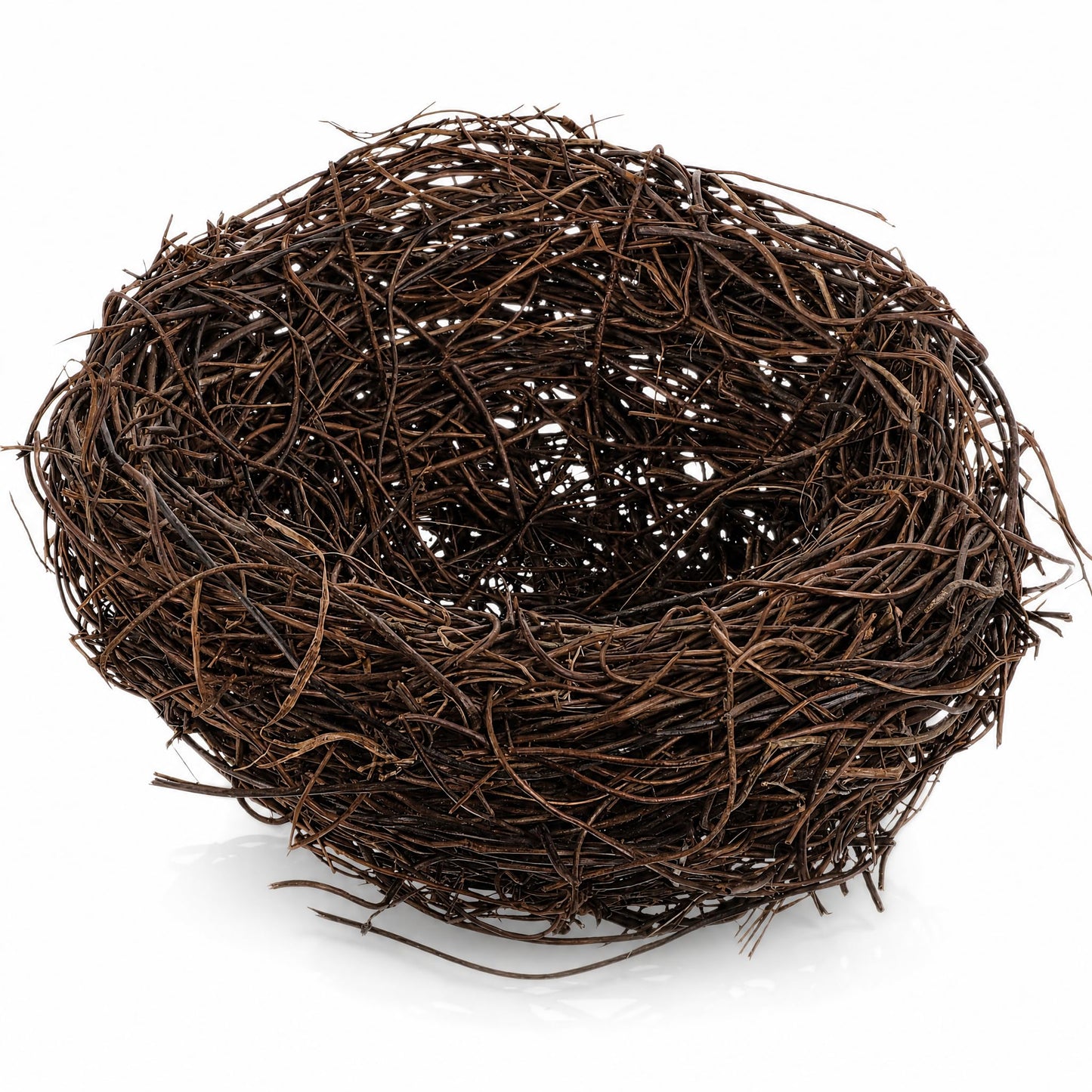 POPETPOP Artificial Rattan Bird Nest 5.9In – Hand-Woven Easter Table Accent for Rustic Wedding & Garden Decor, Country Style Craft Prop