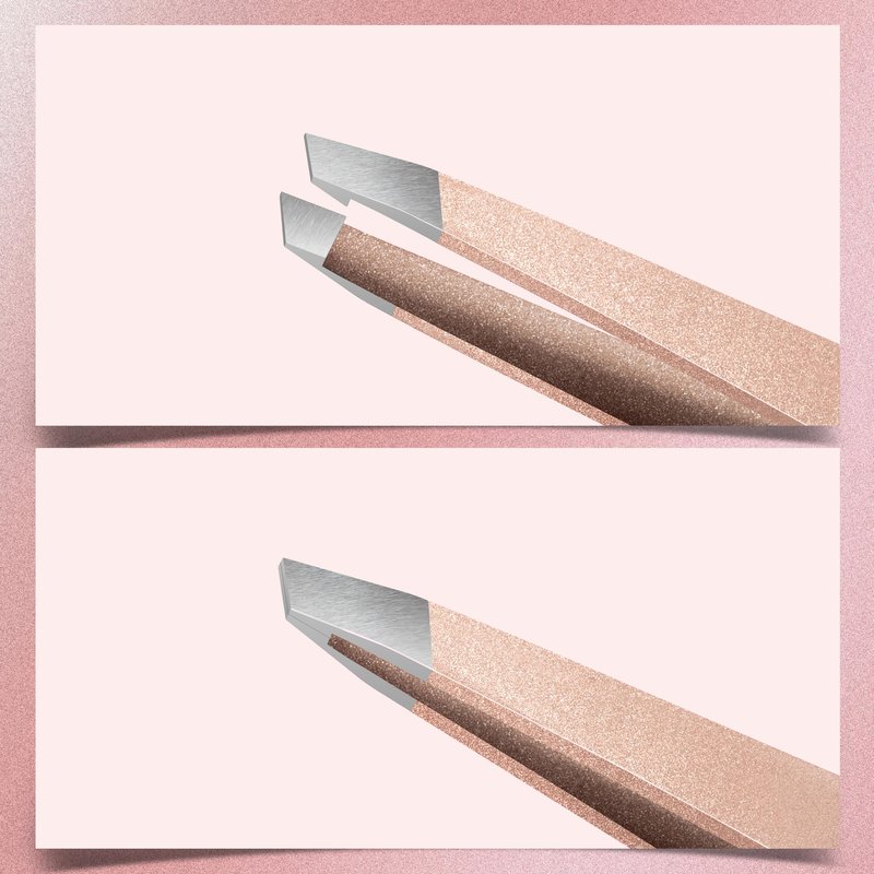 MARKHOR® Luxe Rose Gold Eyebrow Tweezers for Women Facial Hair, Splinter and Ingrown Hair Removal Tweezers Set, Professional Pointed and Slant Tweezers for Eyebrows, Precision Tweezers for Eyebrows