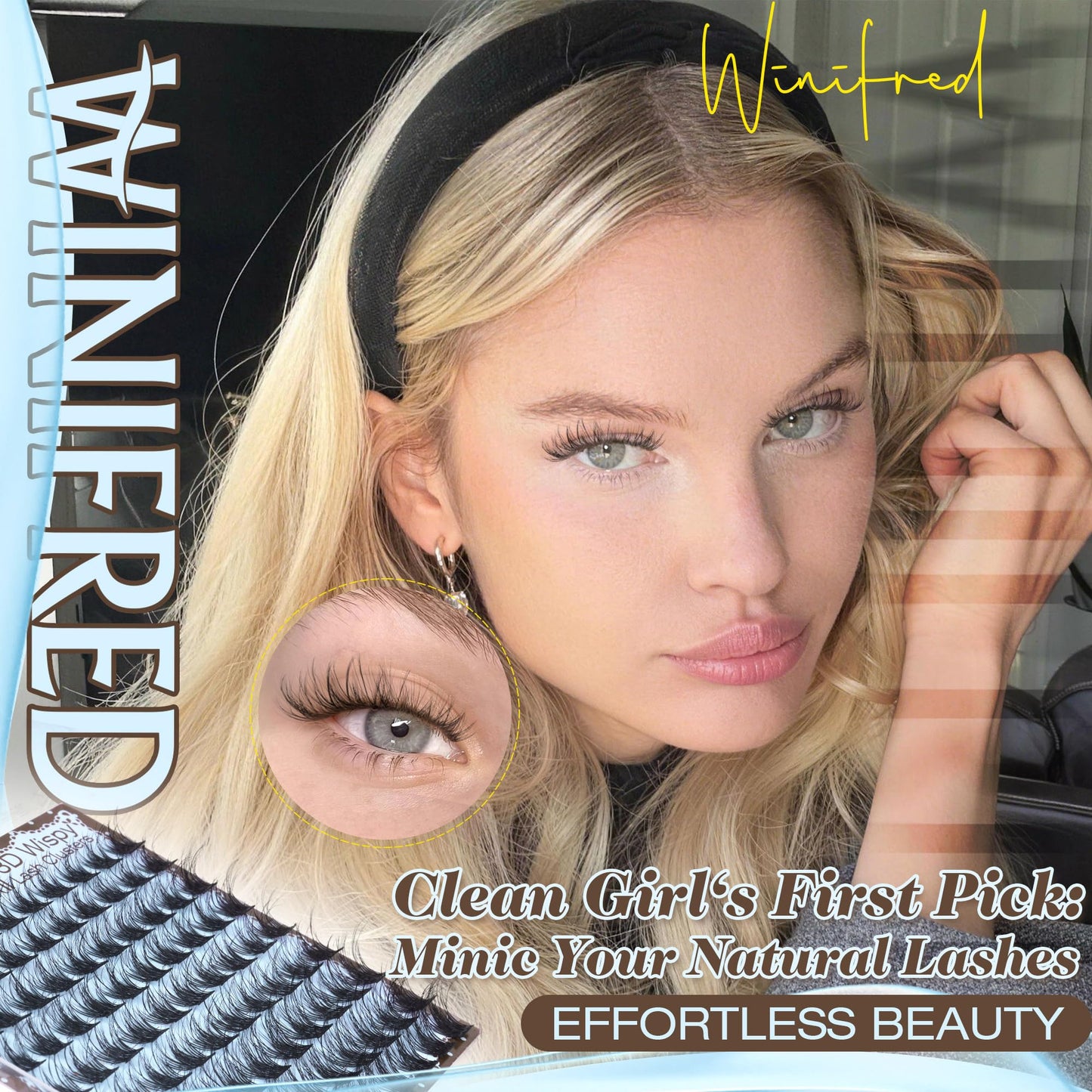 Winifred Lash Clusters Natural Eyelash Clusters Wispy Fluffy Cluster Eyelash Extensions C Curly Short 10-12-14mm Lash Extensions DIY Spider Lightweight Individual Lashes Clean Girl by Winifred