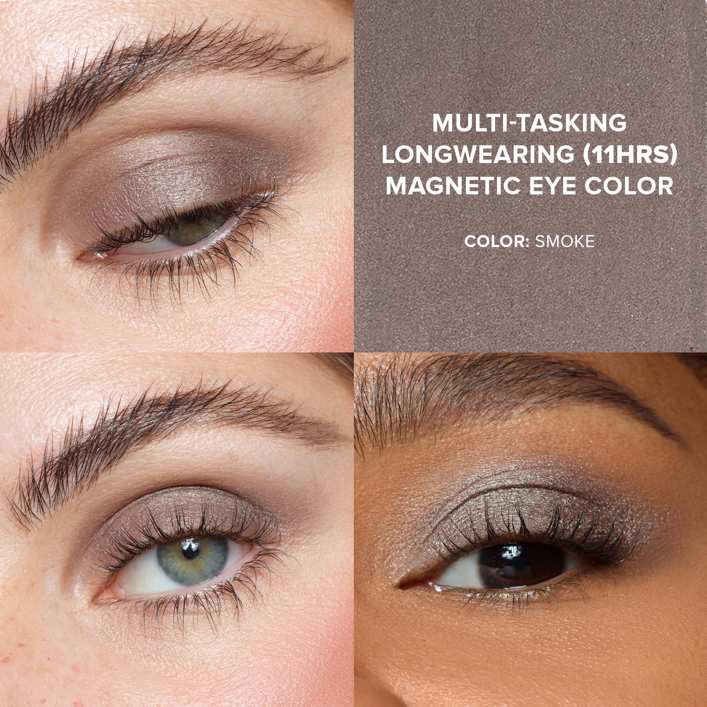 Nudestix Magnetic Luminous Eye Color – 4-in-1 Cream Eyeshadow Stick, Eyeliner, Primer & Highlighter | Long-Wear, Waterproof Satin Finish | Vegan & Cruelty-Free Eye Makeup, Shade: Smoke