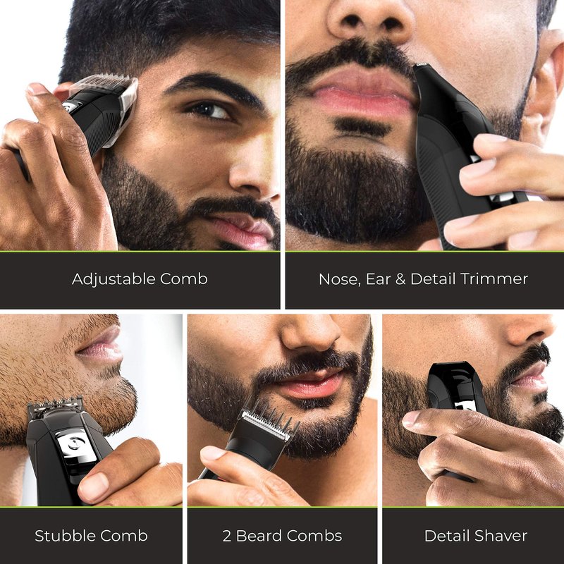 Remington All-in-One Grooming Kit, Lithium Powered, 8 Piece Set with Trimmer, Men's Shaver, Clippers, Beard and Stubble Combs, PG6025, Black (Pack of 2)