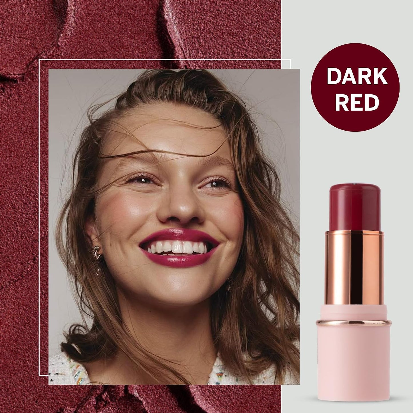 Multistick Cream Blush for Cheeks & Lips - Easy to Apply, Nourishing Formula | True Red, Compact Travel Size