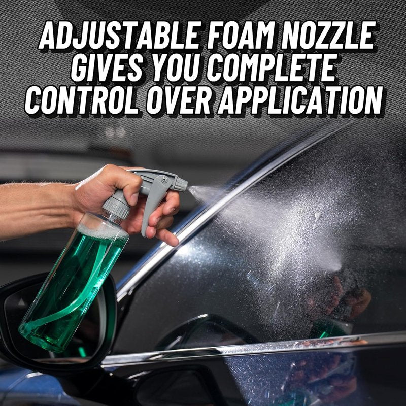 Heavy Duty Bottle Sprayer - Chemical Resistant Trigger for Car Detailing | Adjustable Mist to Stream, 16 Oz, 3 Pack