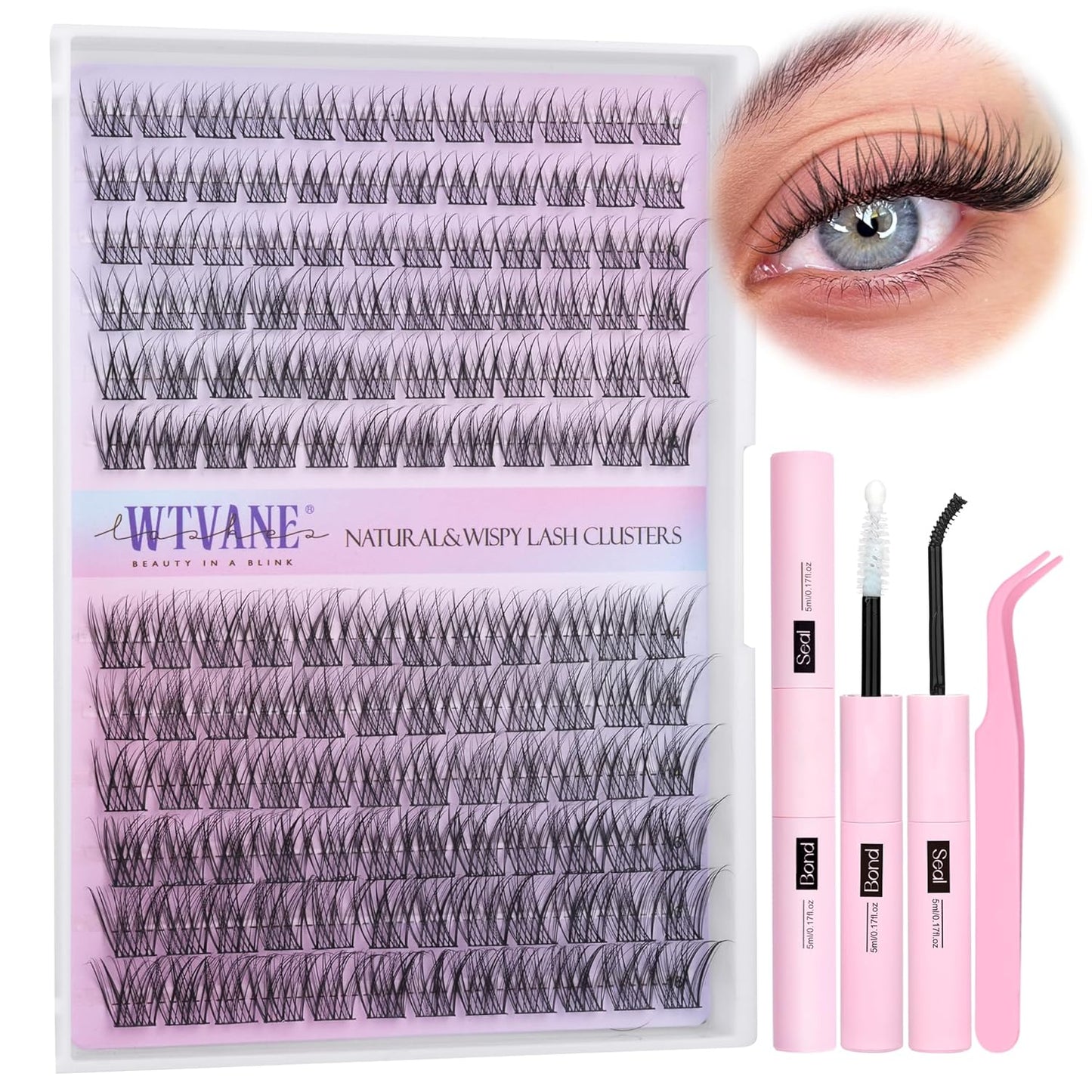Natural Lash Clusters - Wispy Eyelash Extensions for DIY Glam | 8-14mm Lengths with 6mm Bottom Lashes