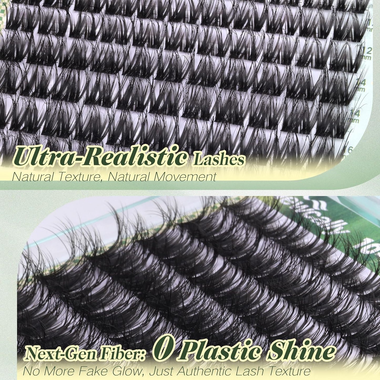 Wispy Lash Clusters - Natural D-Curl Eyelash Extensions with Clear Band | 10-16MM Individual Lashes