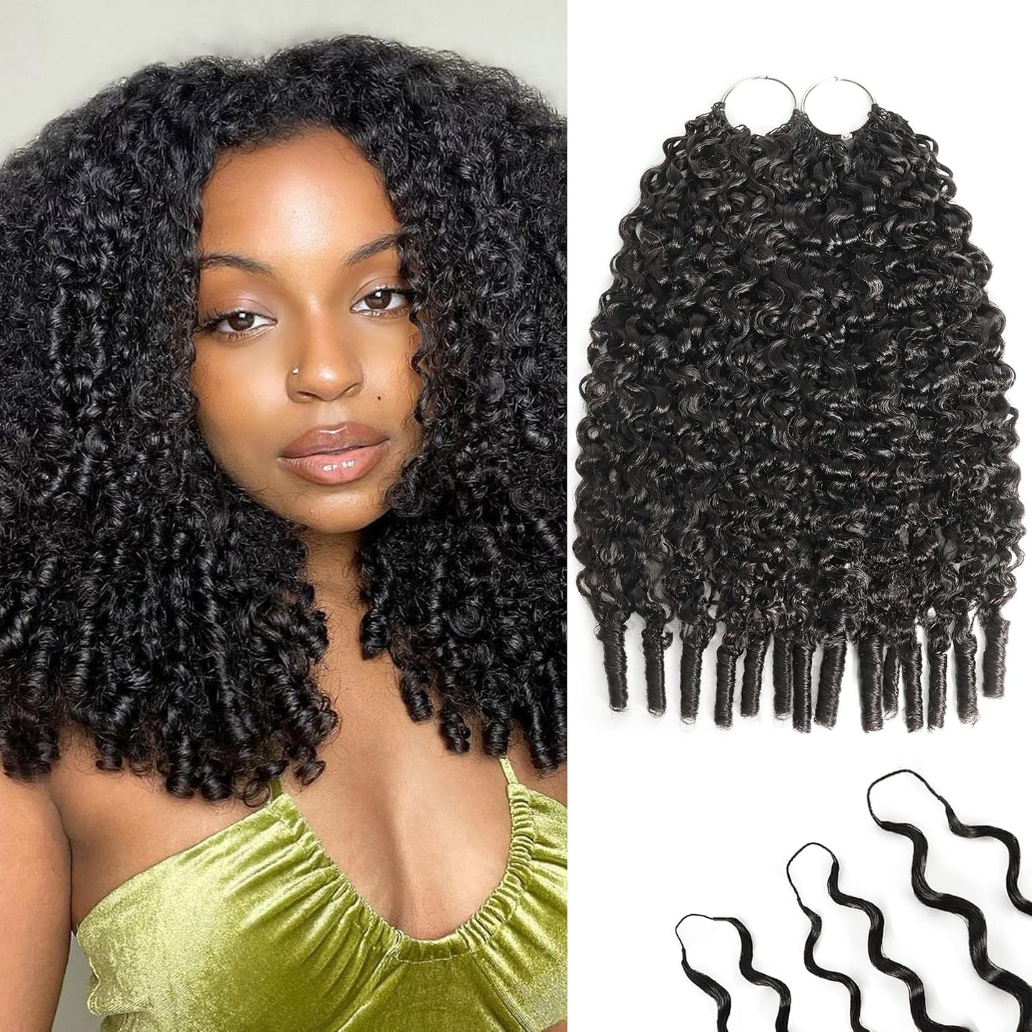 Honey Blonde Burmese Curly Crochet Hair Extensions - 12 Inch, 180g, Pre-Separated, Invisible Miracle Knots
