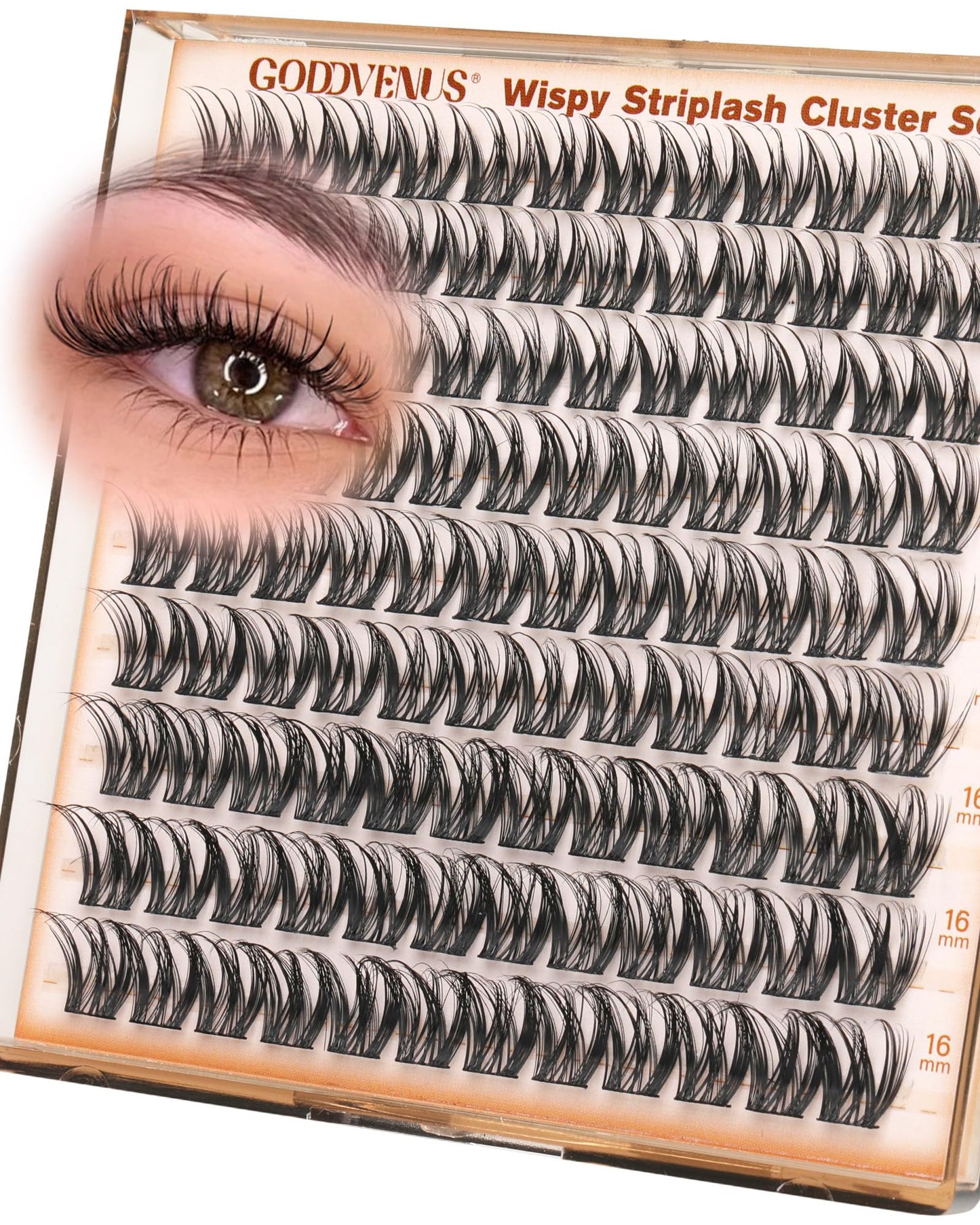 Goddvenus Spider Eye Lash Clusters Wispy Eyelash Clusters, D Curl Cluster Eyelash Extensions Natural Look, 10-16mm False Eyelashes for K Jenner Vibes