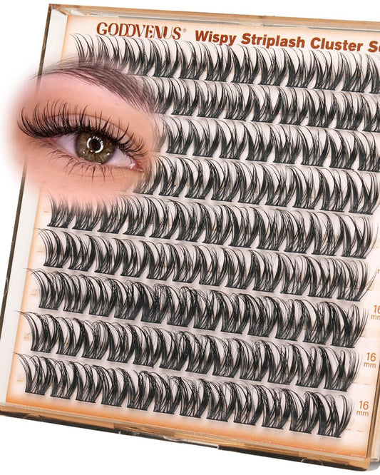 Goddvenus Spider Eye Lash Clusters Wispy Eyelash Clusters, D Curl Cluster Eyelash Extensions Natural Look, 10-16mm False Eyelashes for K Jenner Vibes
