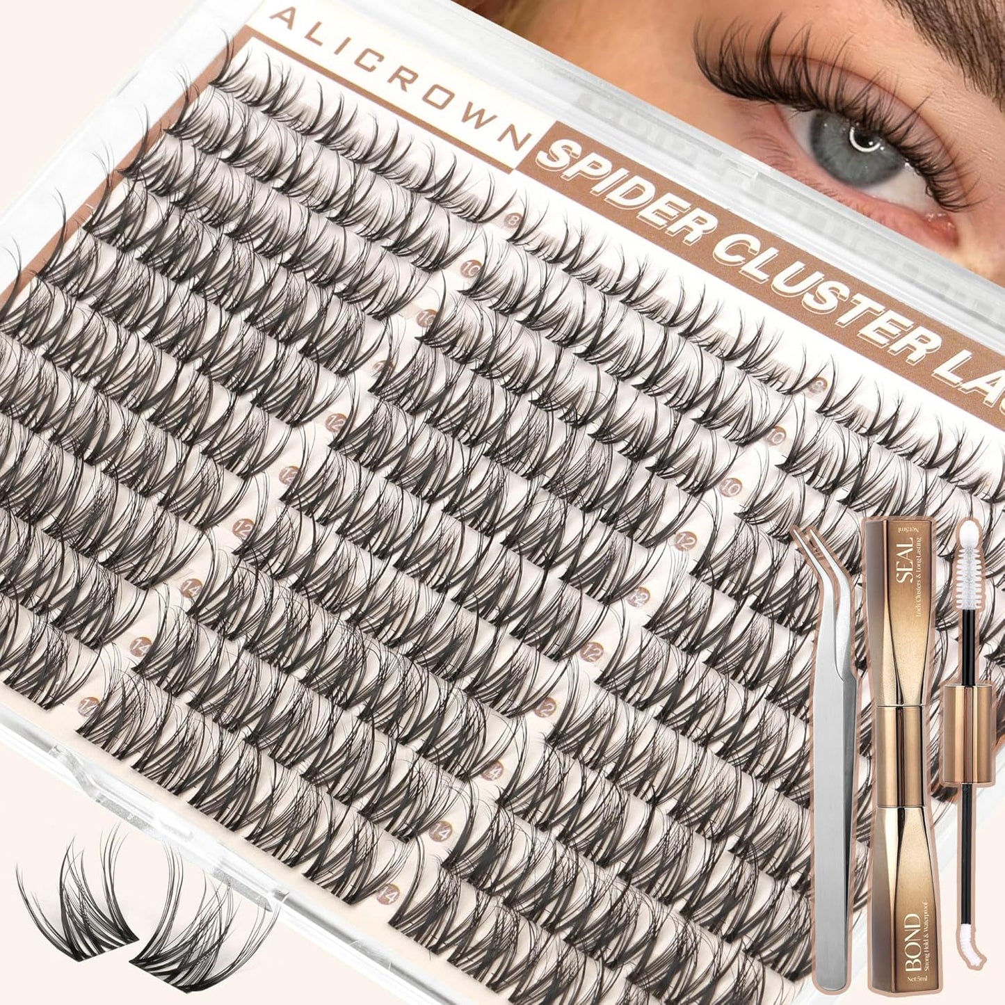 Manga Eyelash Clusters - Wispy Spiky Individual Lashes 8-14MM | 180Pcs Daily Wear Extensions