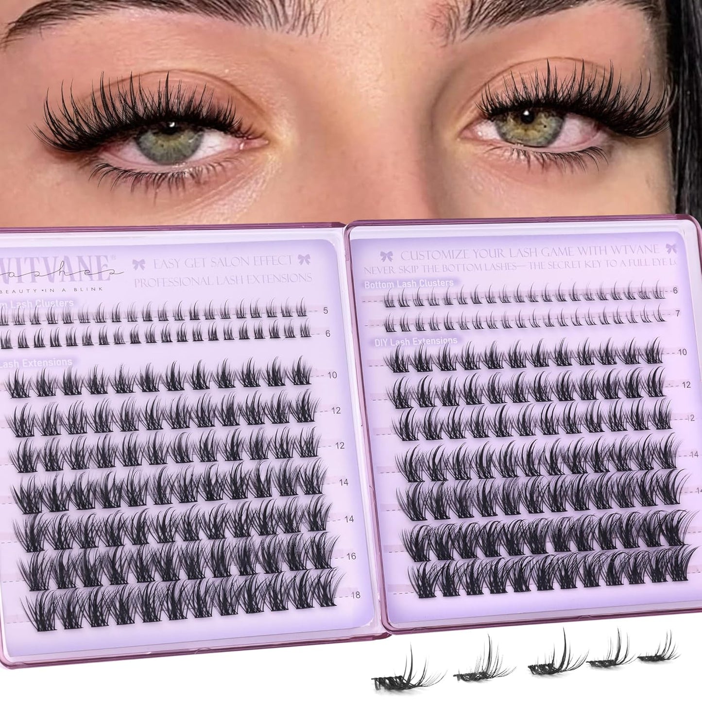 Brown Lash Clusters - Spiky 8-14mm Manga Eyelash Extensions | Wispy Bunny Individual Lashes