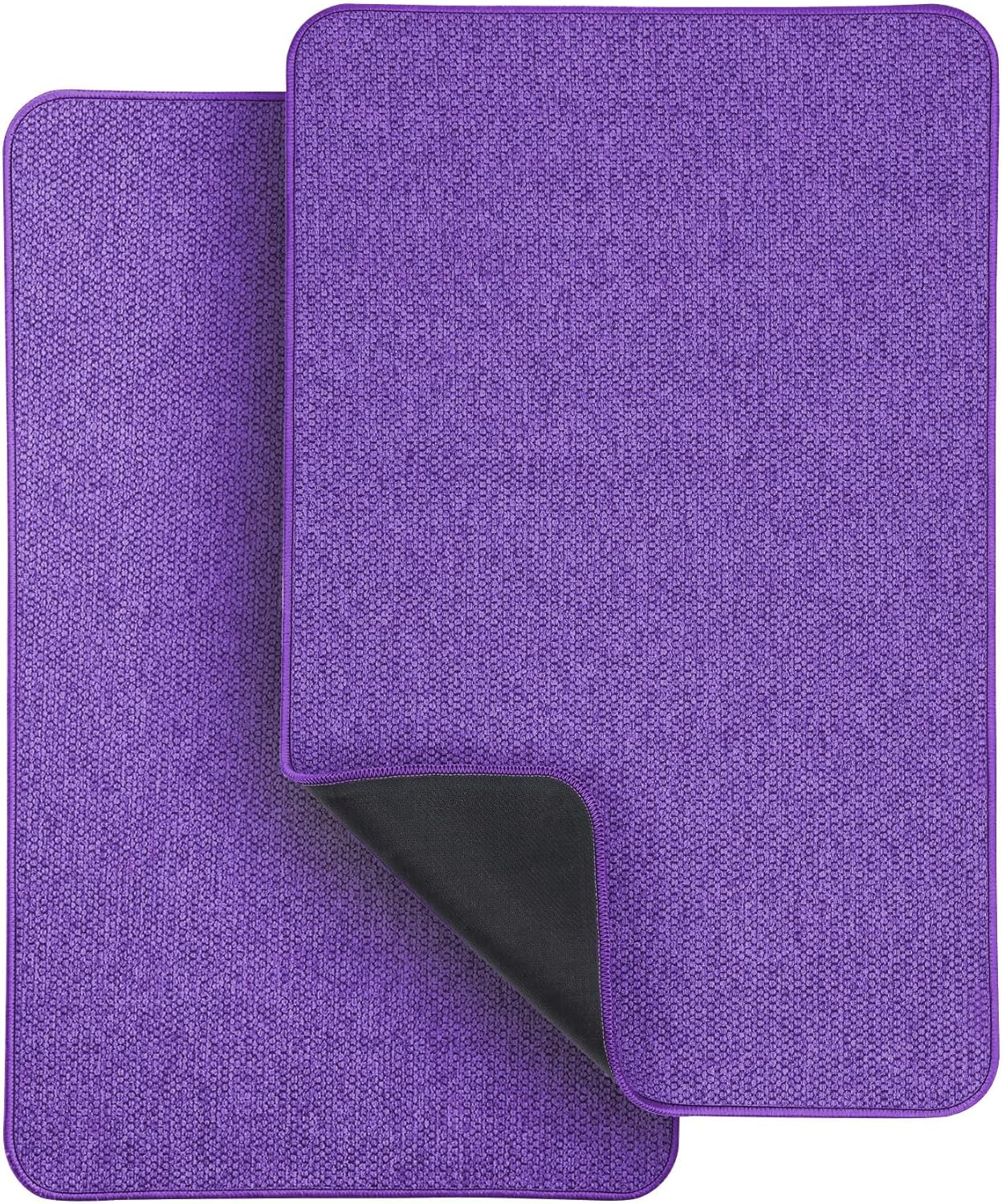Ultra Thin Bath Mat - Non-Slip Rubber Bathroom Rug, Quick Dry & Absorbent | Grey, 1'5"x2'3" (17x27 Inch)