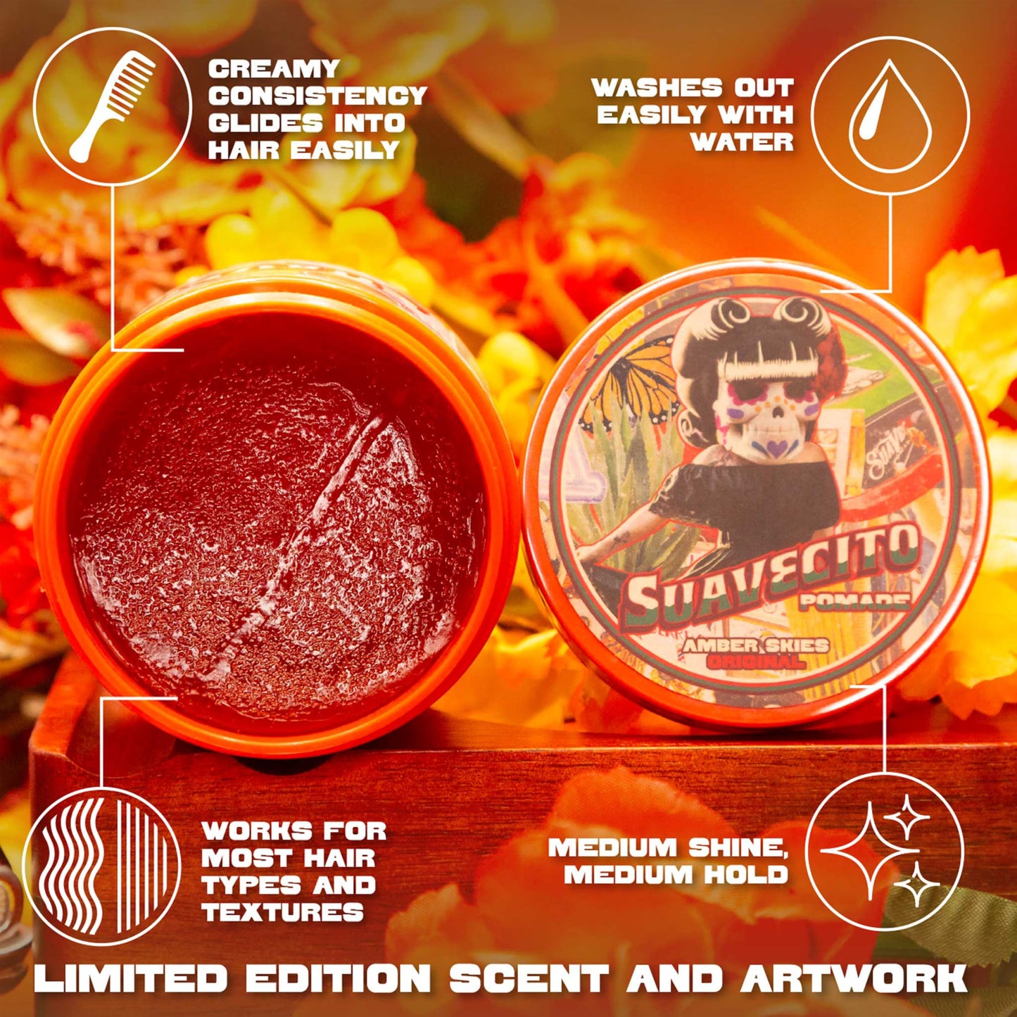 Suavecito Pomade For Men - Medium Hold Shine Water Based oz Pack Wax Like Flake All Day Hair Free Gel Hairstyles Easy To Wash Out