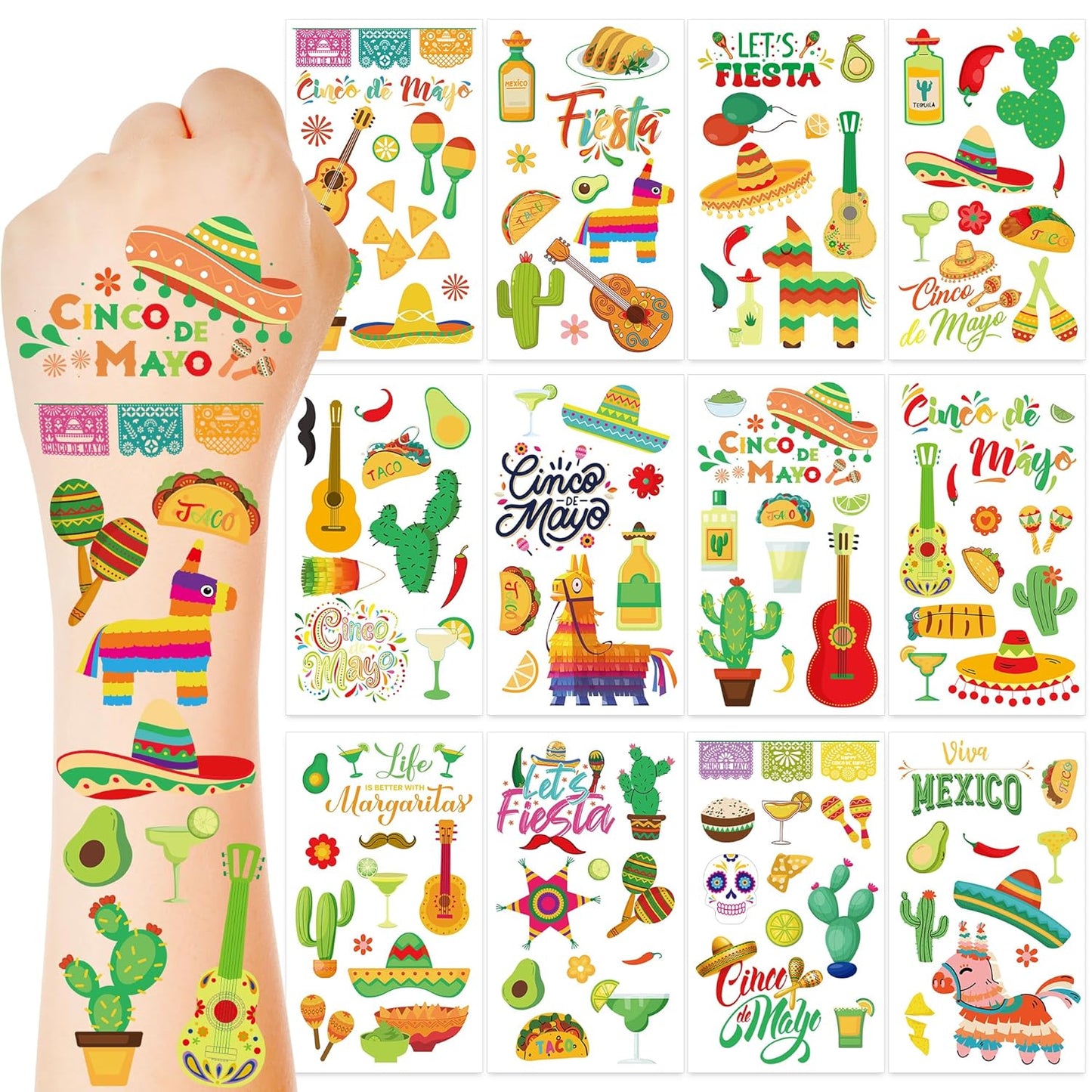 Fourth of July Tattoos for Kids - 106 PCS Patriotic Temporary Stickers | American Flag Red, White & Blue Decor