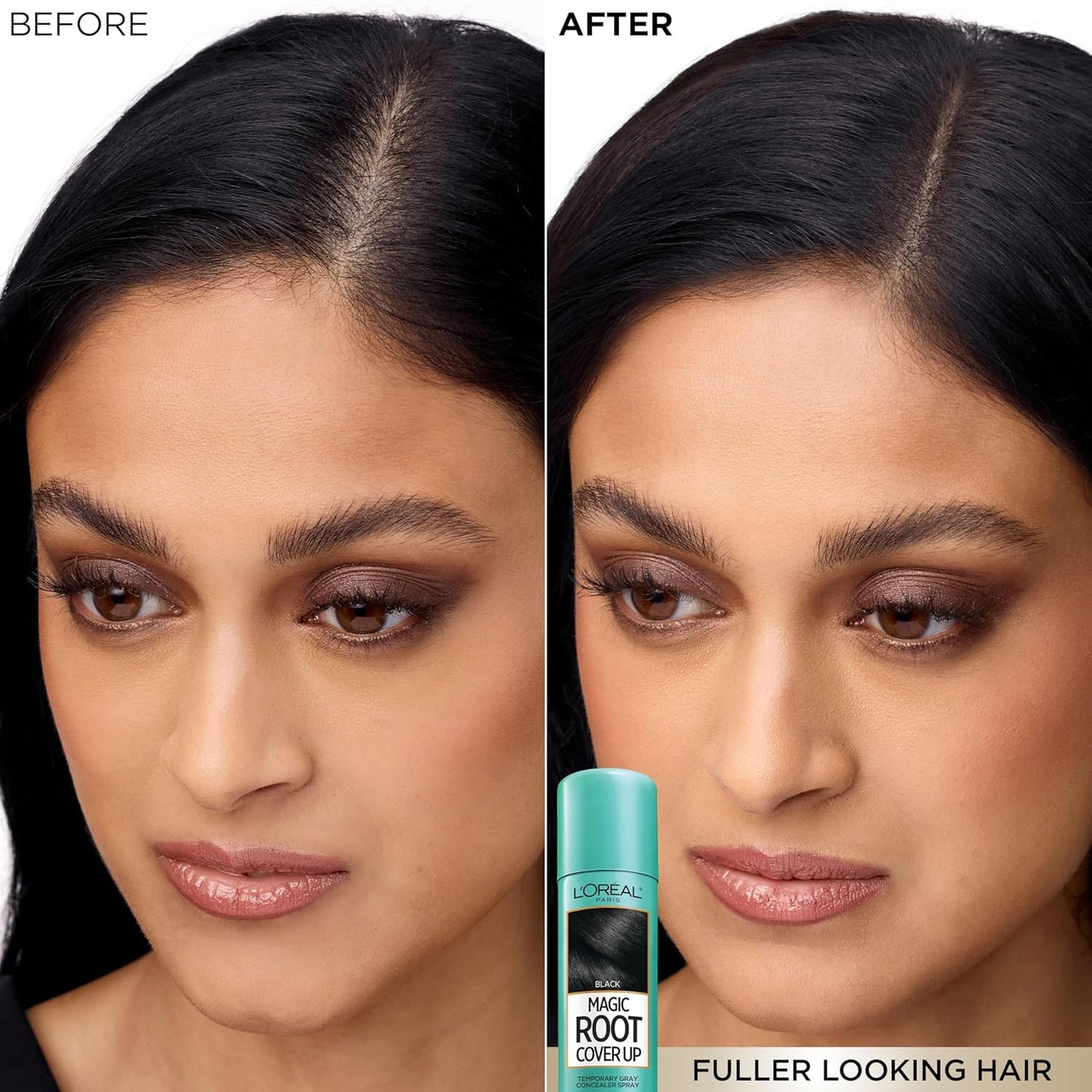 L'Oreal Paris Magic Root Cover Up - Dark Brown Gray Hair Spray | 100% Coverage, Ammonia-Free, 2 oz