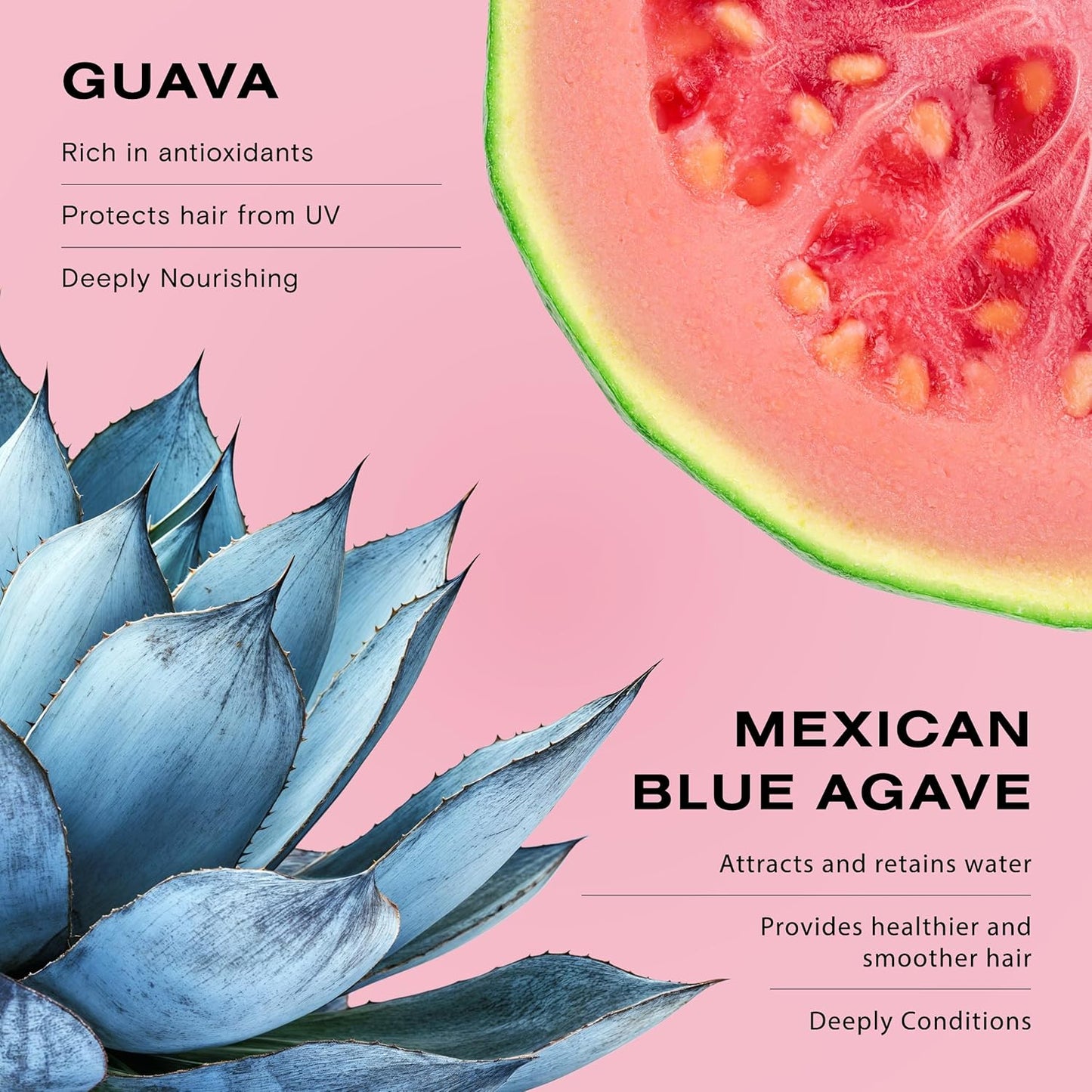 Guava Leave-In Conditioner - Deep Hydration Repair Cream for Damaged, Frizzy Hair | Boosts Shine with Avocado Oil, 6.7 fl oz