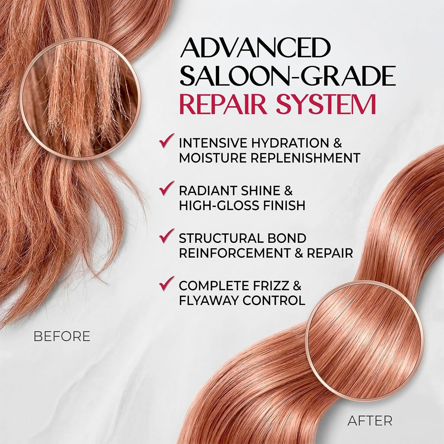 Collagen & Keratin Hair Mask - Deep Conditioning for Damaged Hair | 500ml with Bamboo & Avocado Oil