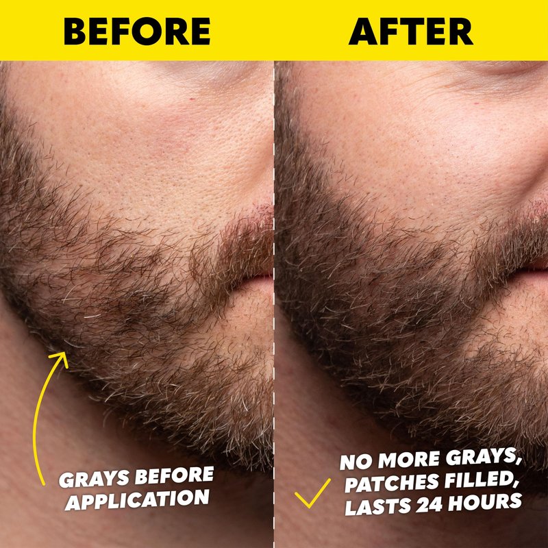 The Beard Club 1 Day Temporary Beard Dye for Men - Dark Brown Beard, Mustache & Eyebrow Color for a Fuller, Well-Defined Look, Water & Sweat Resistant, Up to 30 Applications, 0.3 fl oz