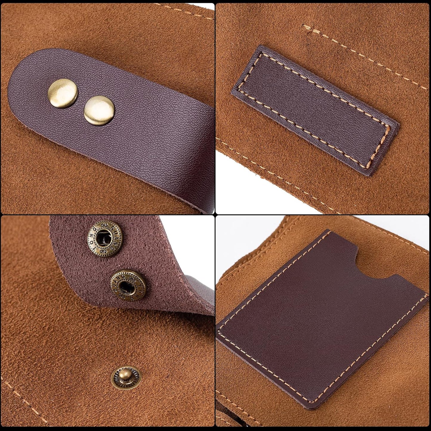 Hair Stylist Scissor Holder Pouch - Real Leather Organizer Bag for Salon Tools | Brown