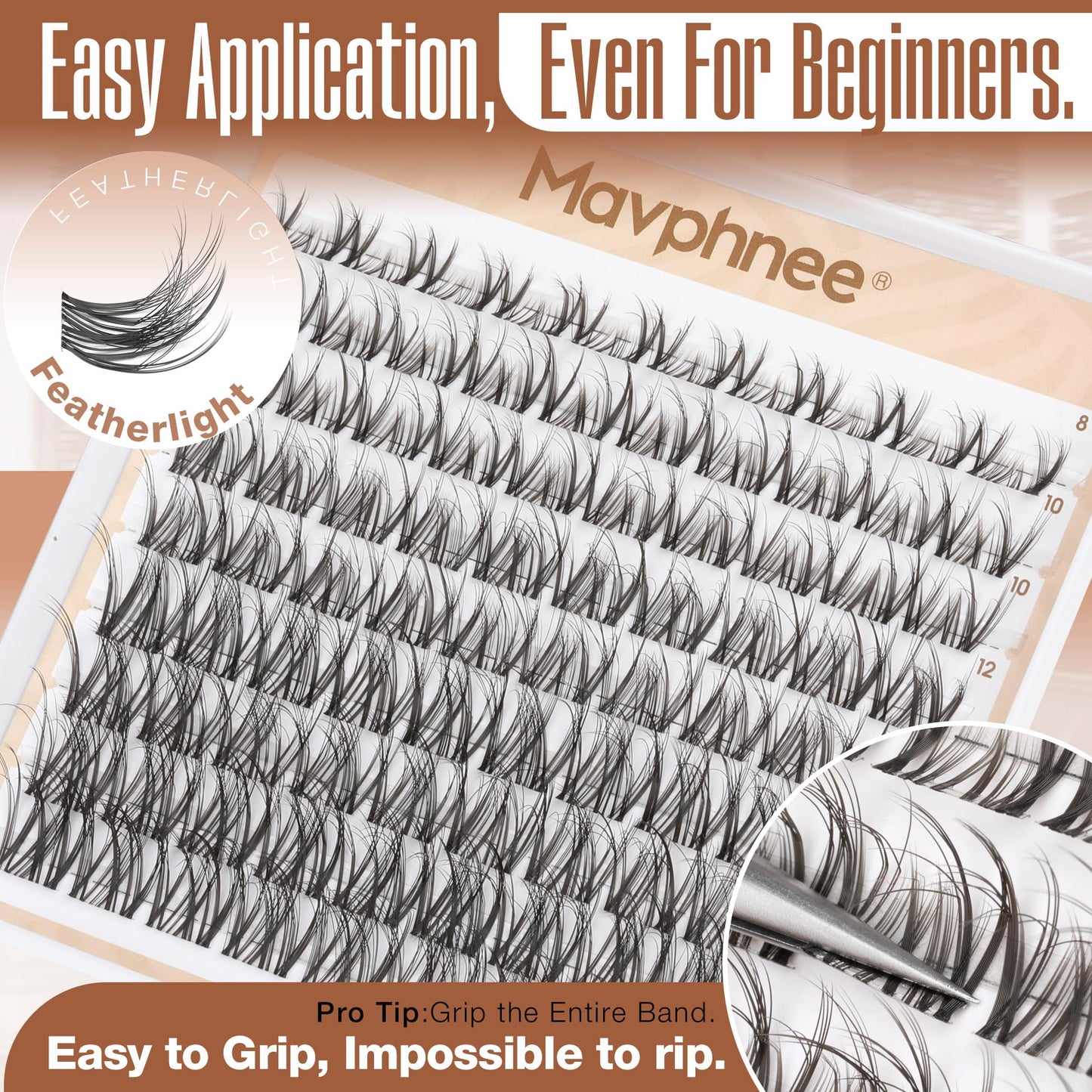 Spider Lash Clusters Natural Wispy Eyelash Extensions 8-16MM Cluster Lash Individuals with CC Curl & Flexible Clear Band Effortless Application Clusters Seamless Blend Eyelashes Inspired by Kim K