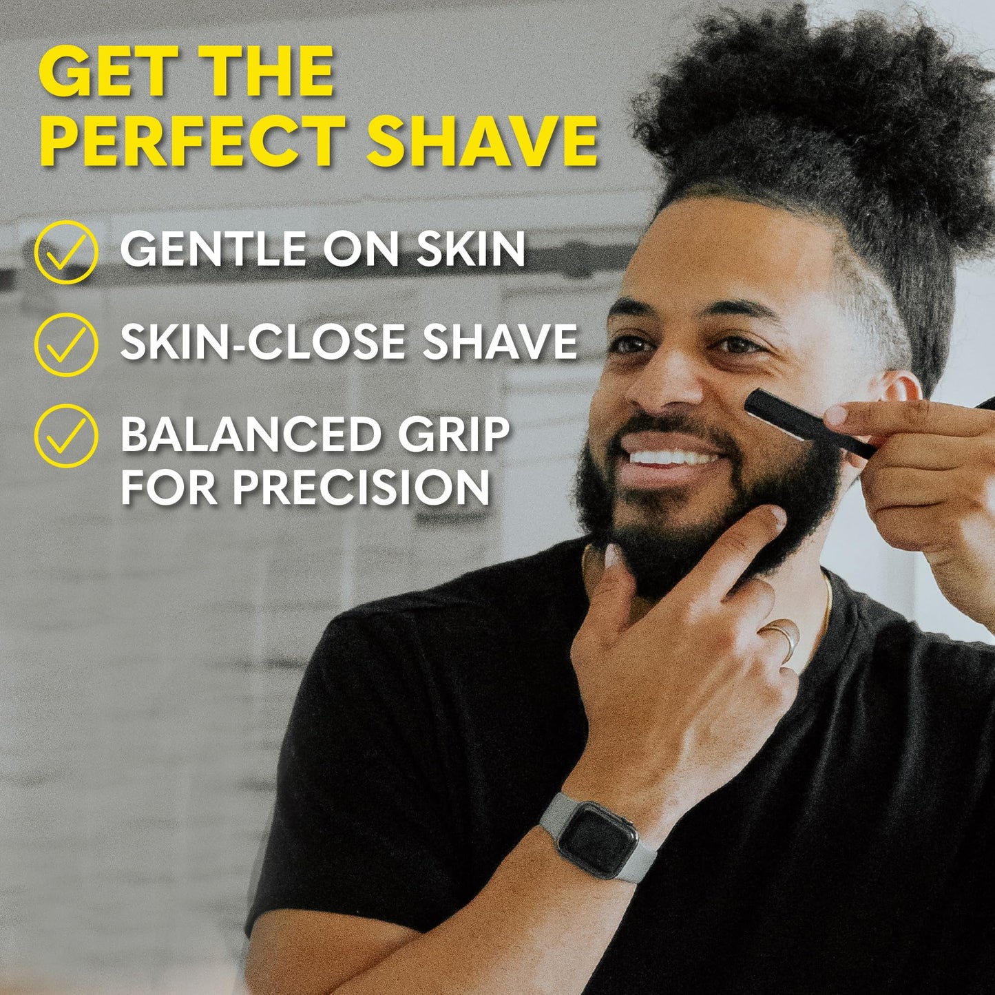The Beard Club Straight Razor for Men - Navajas Para Barbero - Barber Straight Edge Razor Kit - Premium Single Derby Blade Cutthroat With 5 Replaceable Stainless Steel Blades & Leather Case