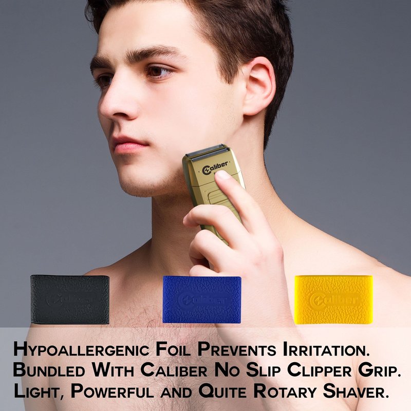 Caliber Pro - RPG Shaver - With Non Slip Clipper Grips - Corded/Cordless Close Cutting Foil Shave - Rechargeable Lithium Ion Battery - With Pop Up Hair & Beard Trimmer - Electric Razor for Men