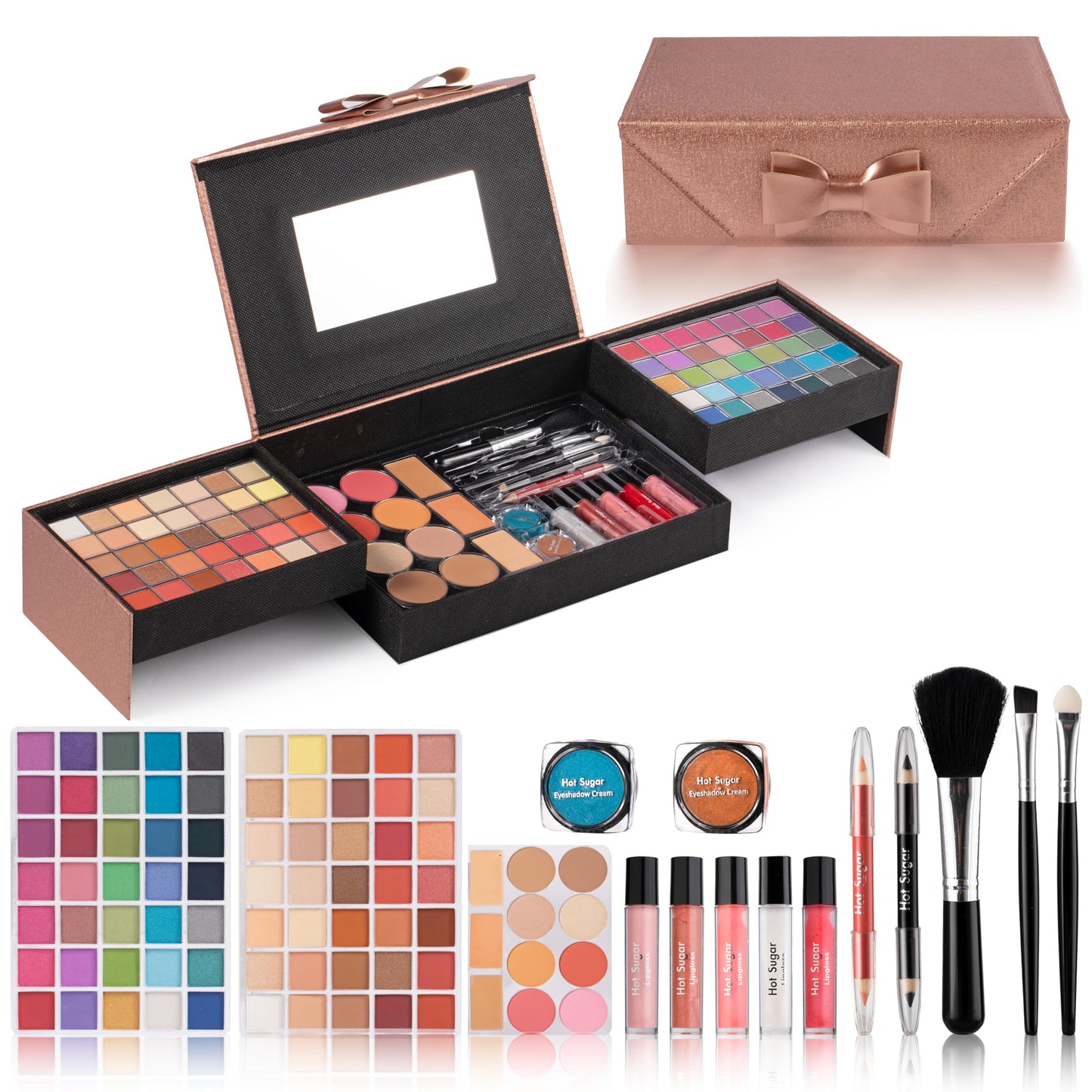 Hot Sugar Makeup Kit for Teenagers, Beginner Makeup Gift Set for Women Full Makeup Kit (Bronze)