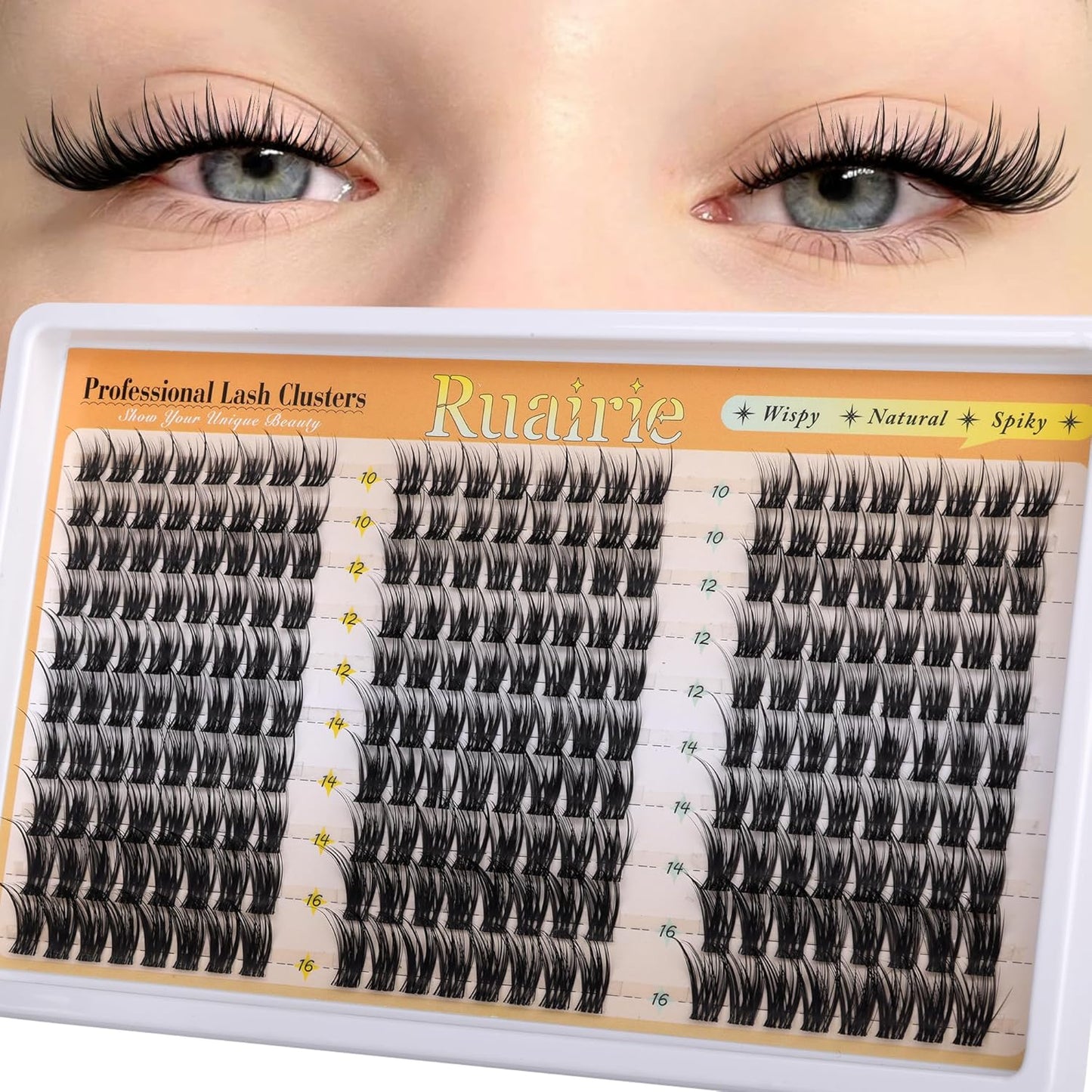 Manga Lash Clusters - Natural Wispy Eyelash Extensions | C-Curl 8-14mm, 180pcs DIY Kit