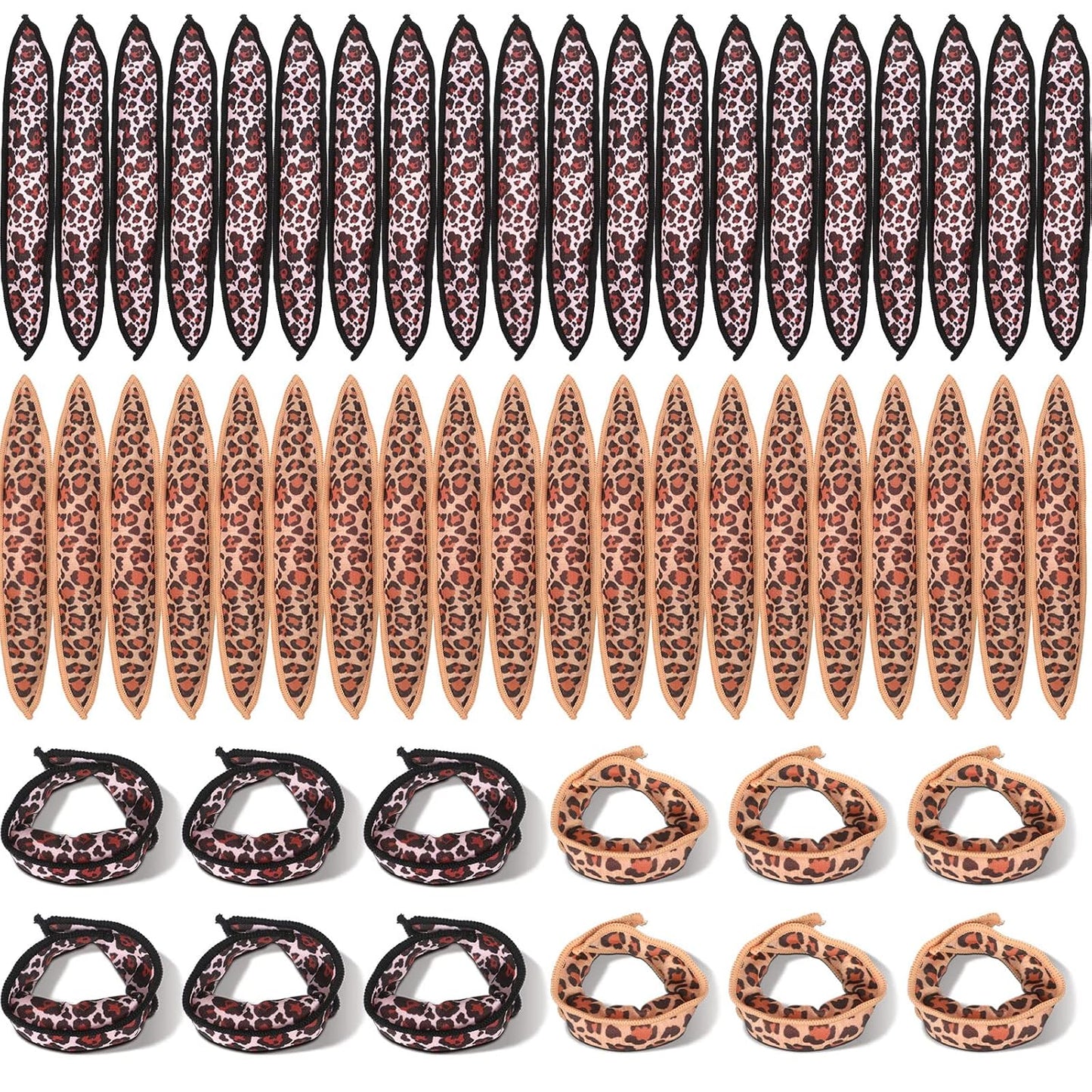 Soft Curlers Hair Rollers - 40 Pieces Heatless Satin Pillow Rollers for Overnight Styling | Black